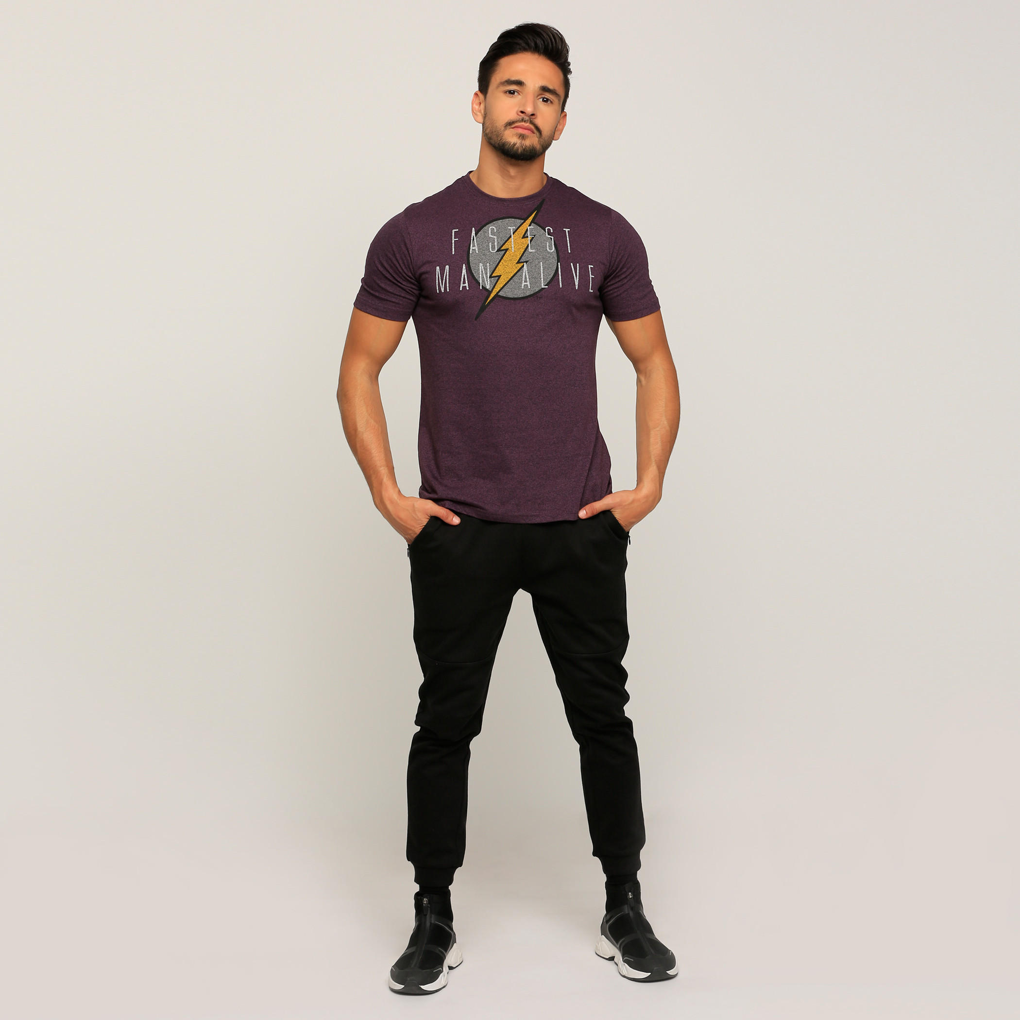 Flash Printed T-Shirt with Round Neck and Short Sleeves-men-clothing-tshirtsandpolos-tshirts-image-5