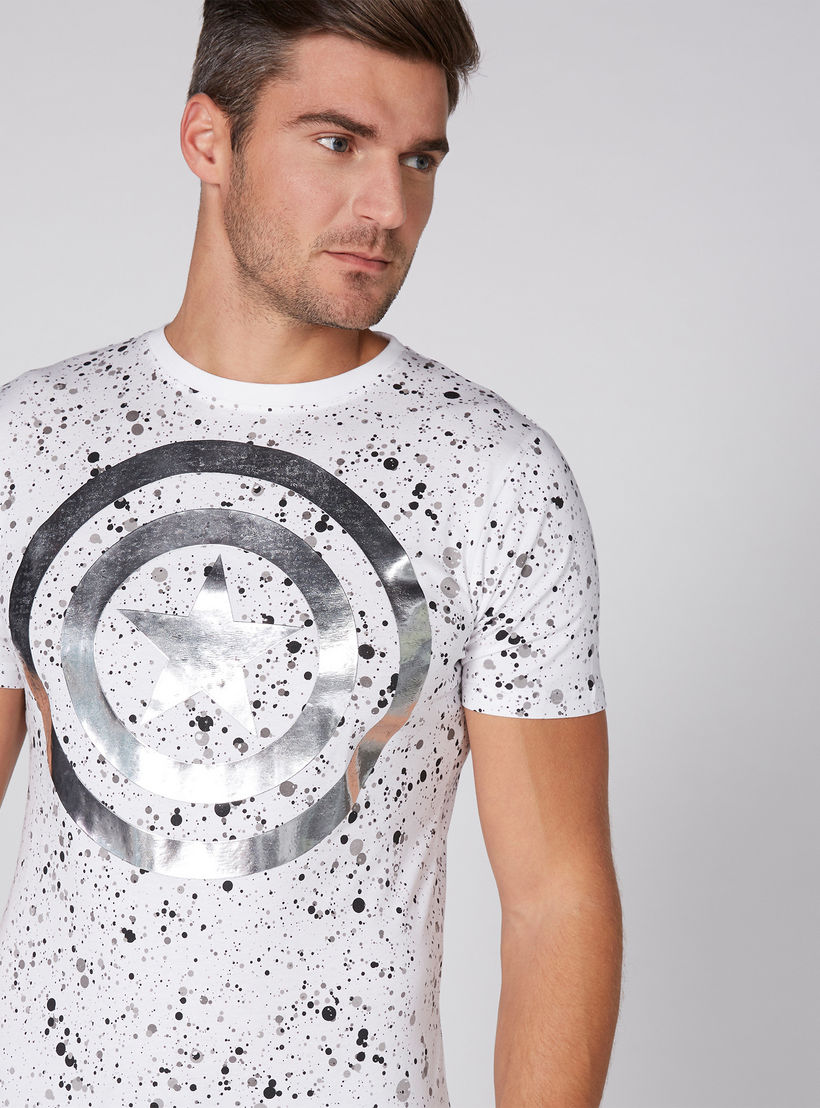 تيشيرت بياقة مستديرة وأكمام قصيرة وطبعات كابتن أمريكا-men-clothing-tshirtsandpolos-tshirts-image-3