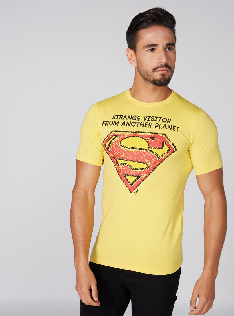 تيشيرت بياقة مستديرة وأكمام قصيرة وطبعات سوبرمان-men-clothing-tshirtsandpolos-tshirts-image-1