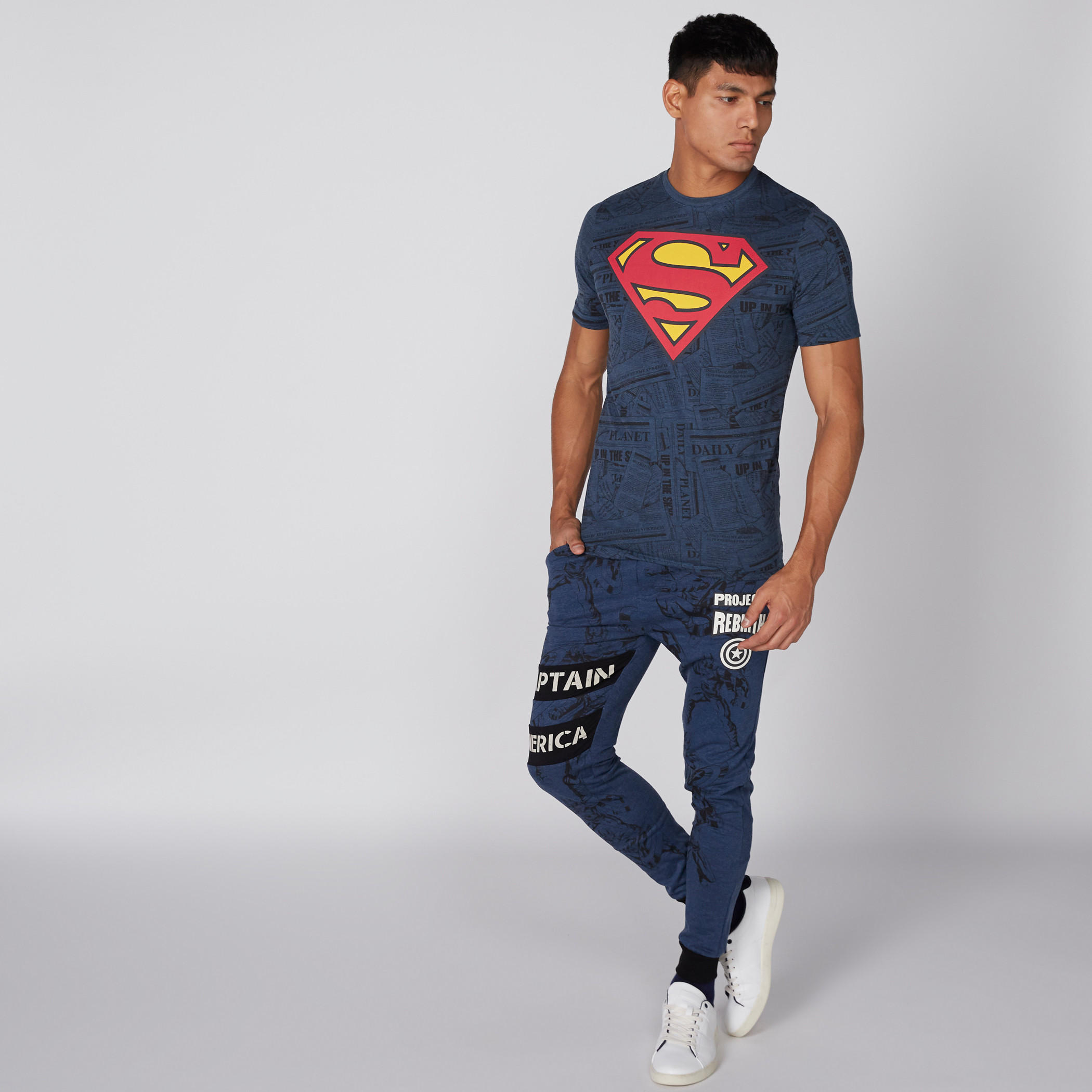 بنطال رياضي طويل بجيوب وطبعات كابتن أمريكا-men-clothing-bottoms-trousersandchinos-trousers-image-2
