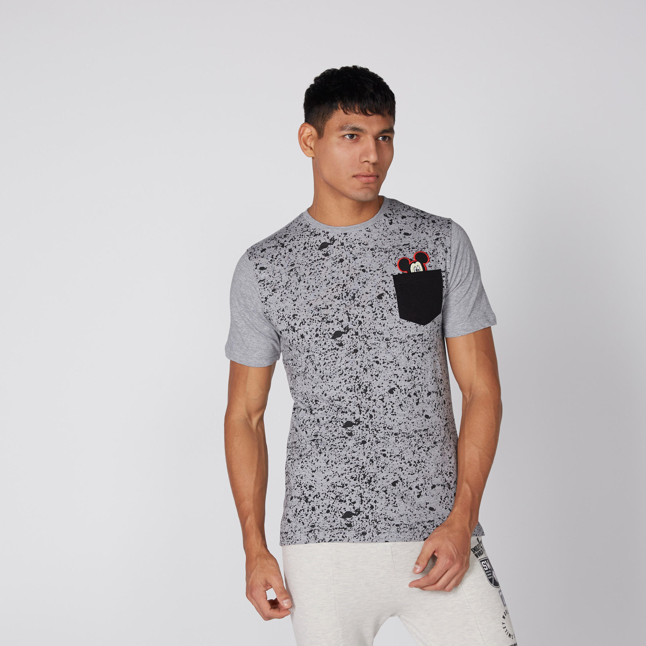 تيشيرت بياقة مستديرة وأكمام قصيرة وطبعات ميكي ماوس-men-clothing-tshirtsandpolos-tshirts-image-1