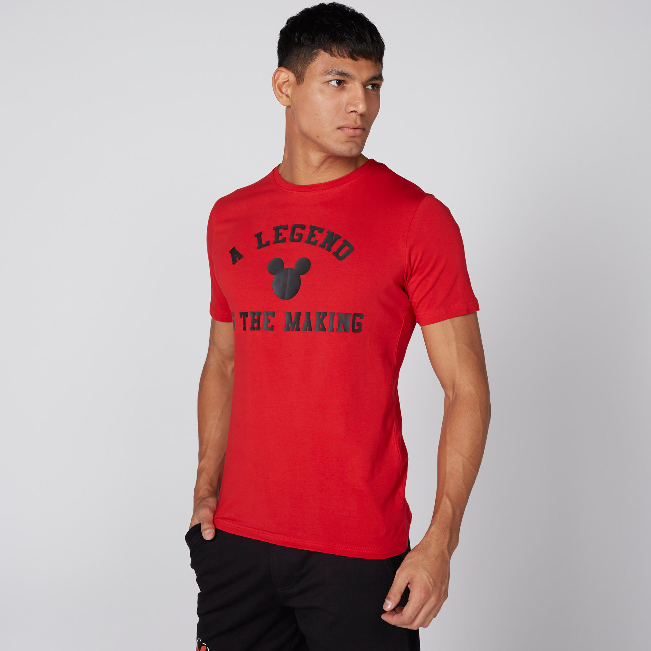 تيشيرت بياقة مستديرة وأكمام قصيرة وطبعات ميكي ماوس-men-clothing-tshirtsandpolos-tshirts-image-1