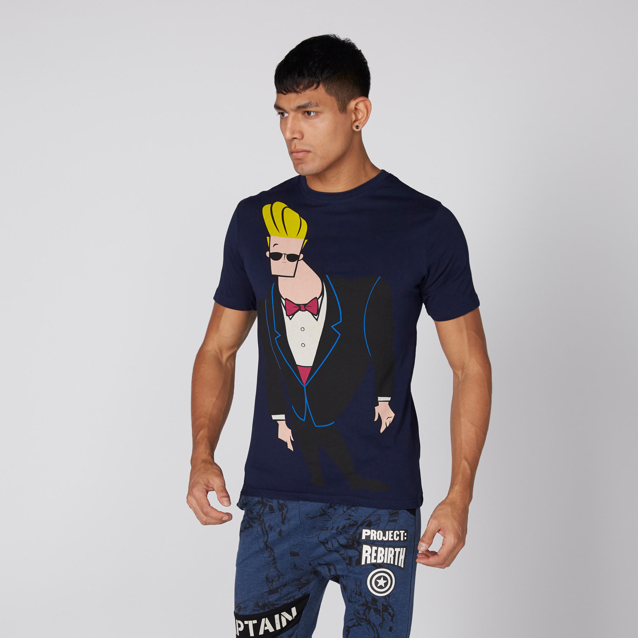 Johnny Bravo Printed T-Shirt with Round Neck and Short Sleeves-men-clothing-tshirtsandpolos-tshirts-image-2
