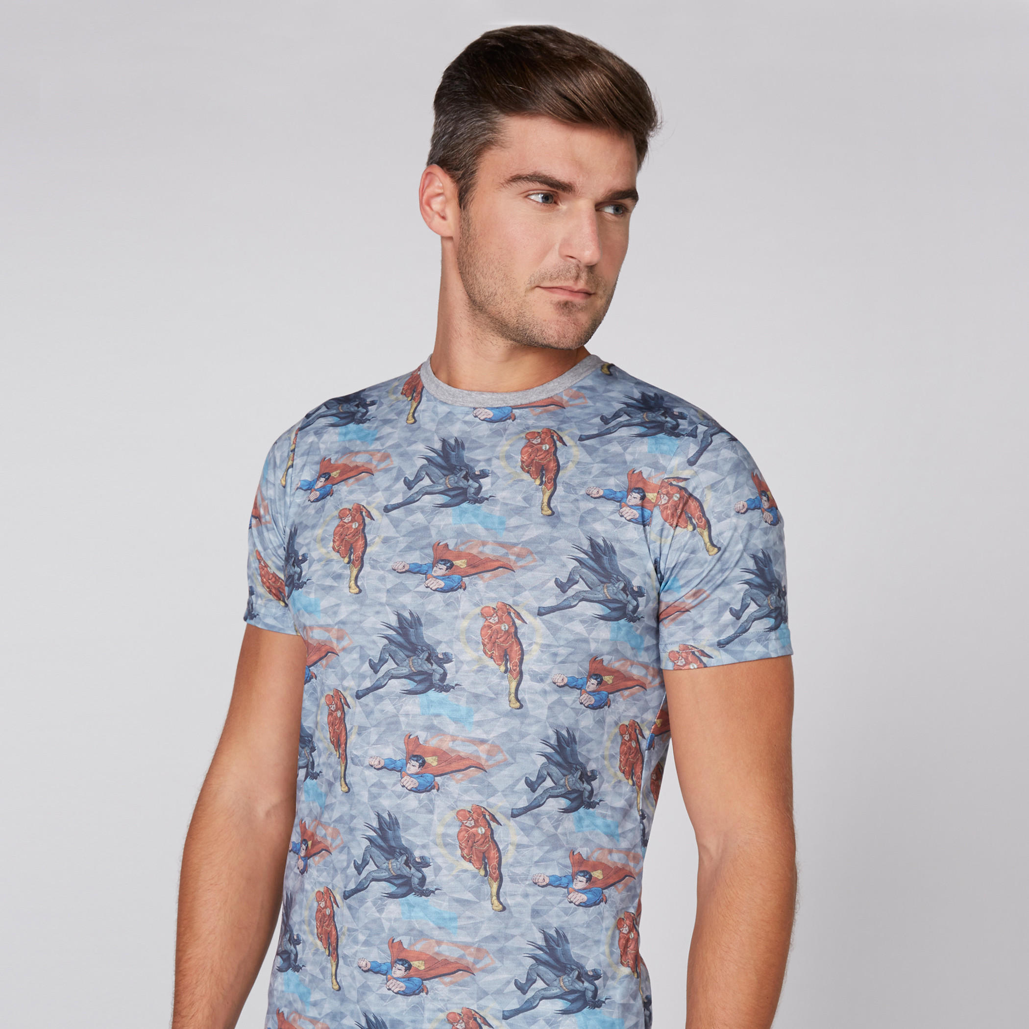 Superhero Printed T-Shirt with Round Neck and Short Sleeves-men-clothing-tshirtsandpolos-tshirts-image-1