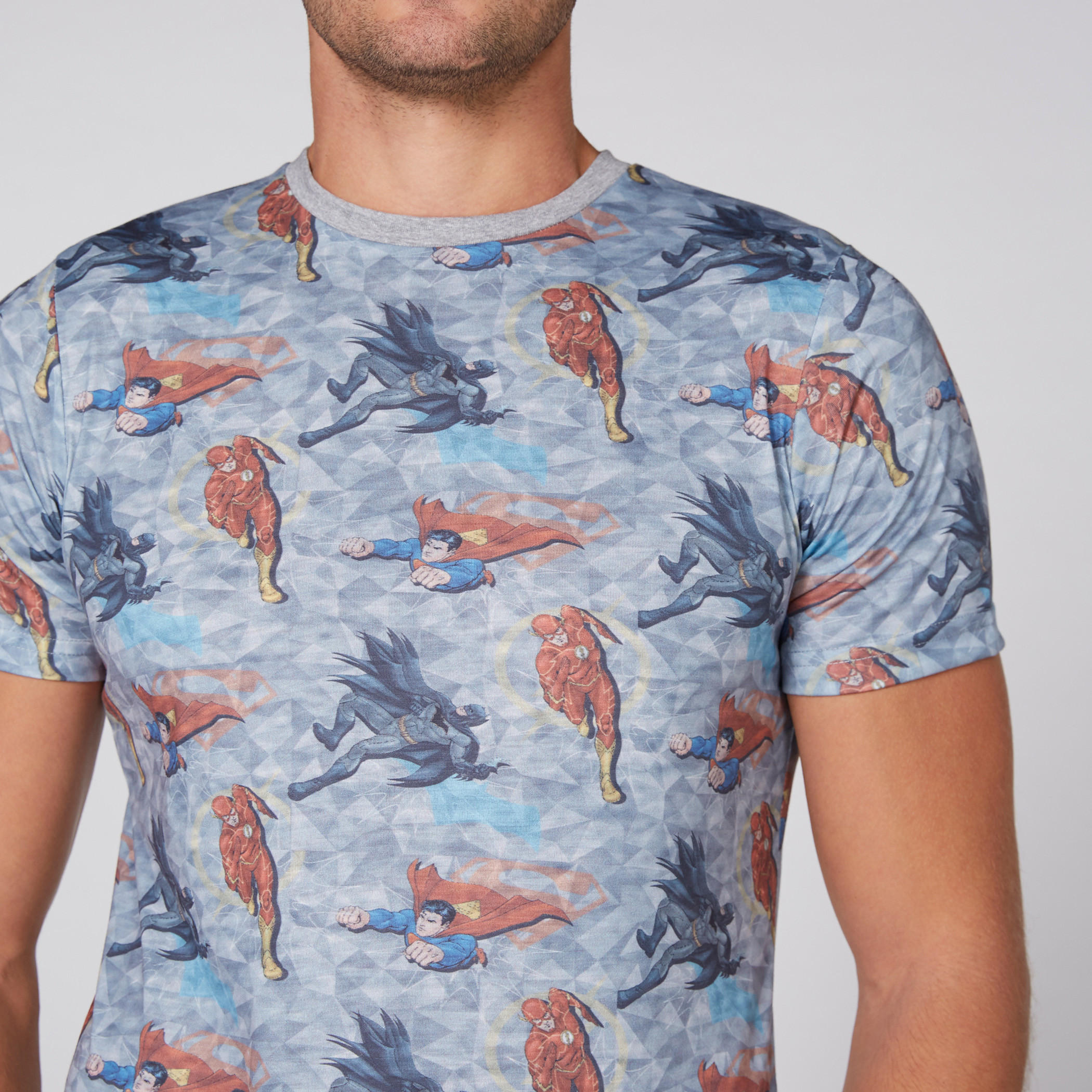 Superhero Printed T-Shirt with Round Neck and Short Sleeves-men-clothing-tshirtsandpolos-tshirts-image-3