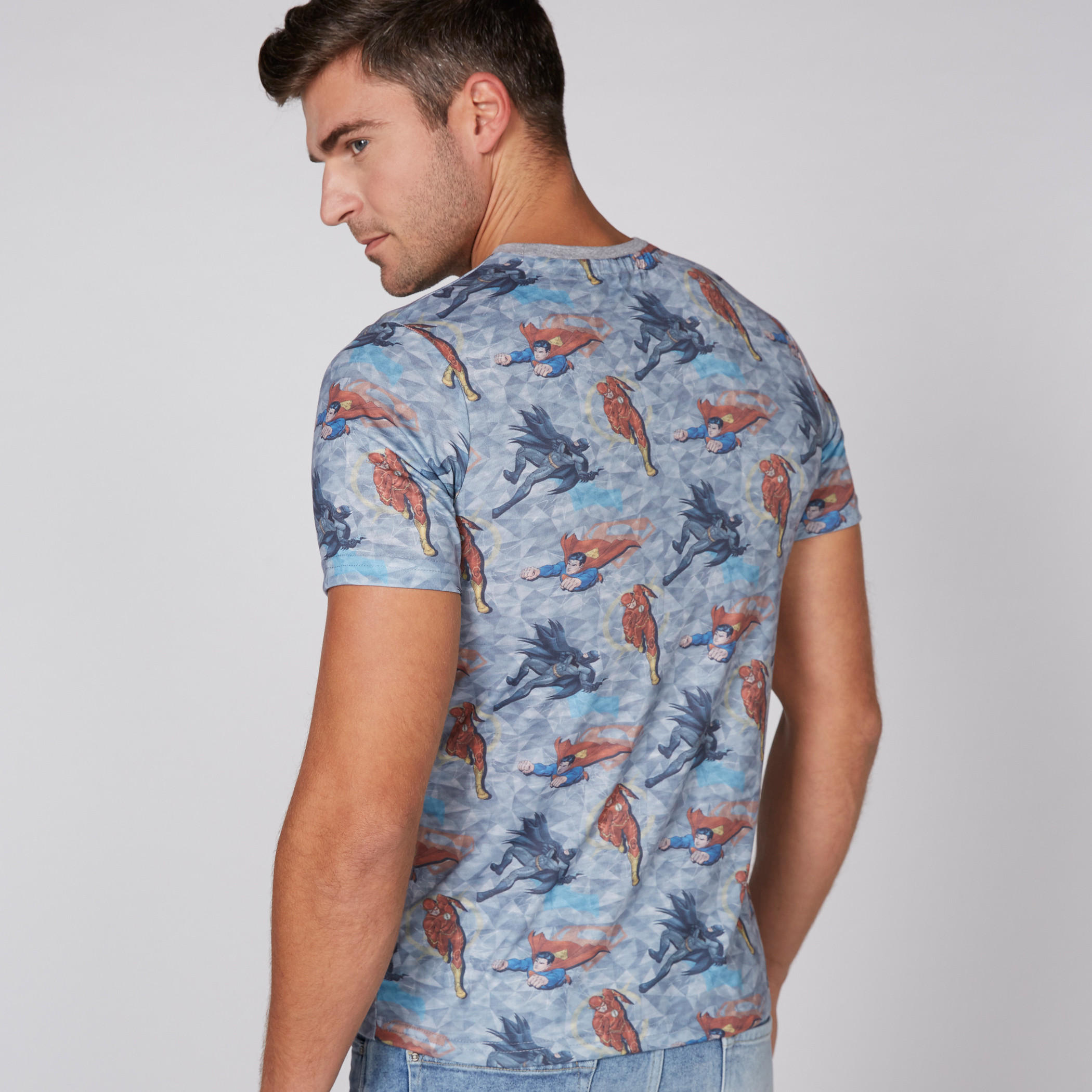 Superhero Printed T-Shirt with Round Neck and Short Sleeves-men-clothing-tshirtsandpolos-tshirts-image-4