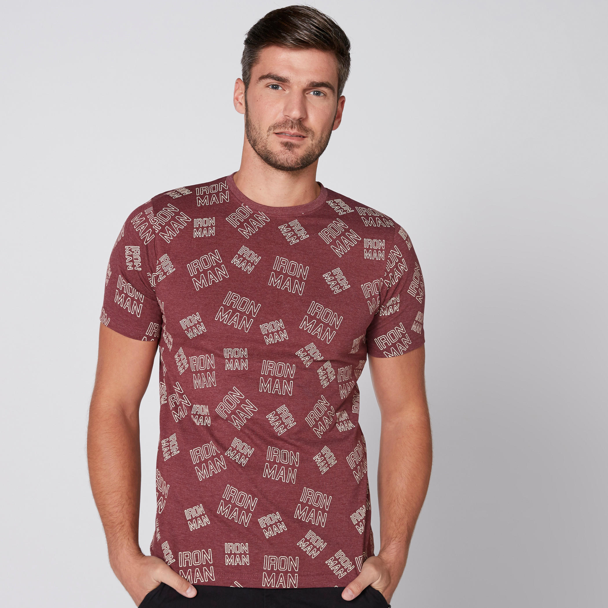 تيشيرت بأكمام قصيرة وياقة مستديرة وطبعات آيرون مان-men-clothing-tshirtsandpolos-tshirts-image-1