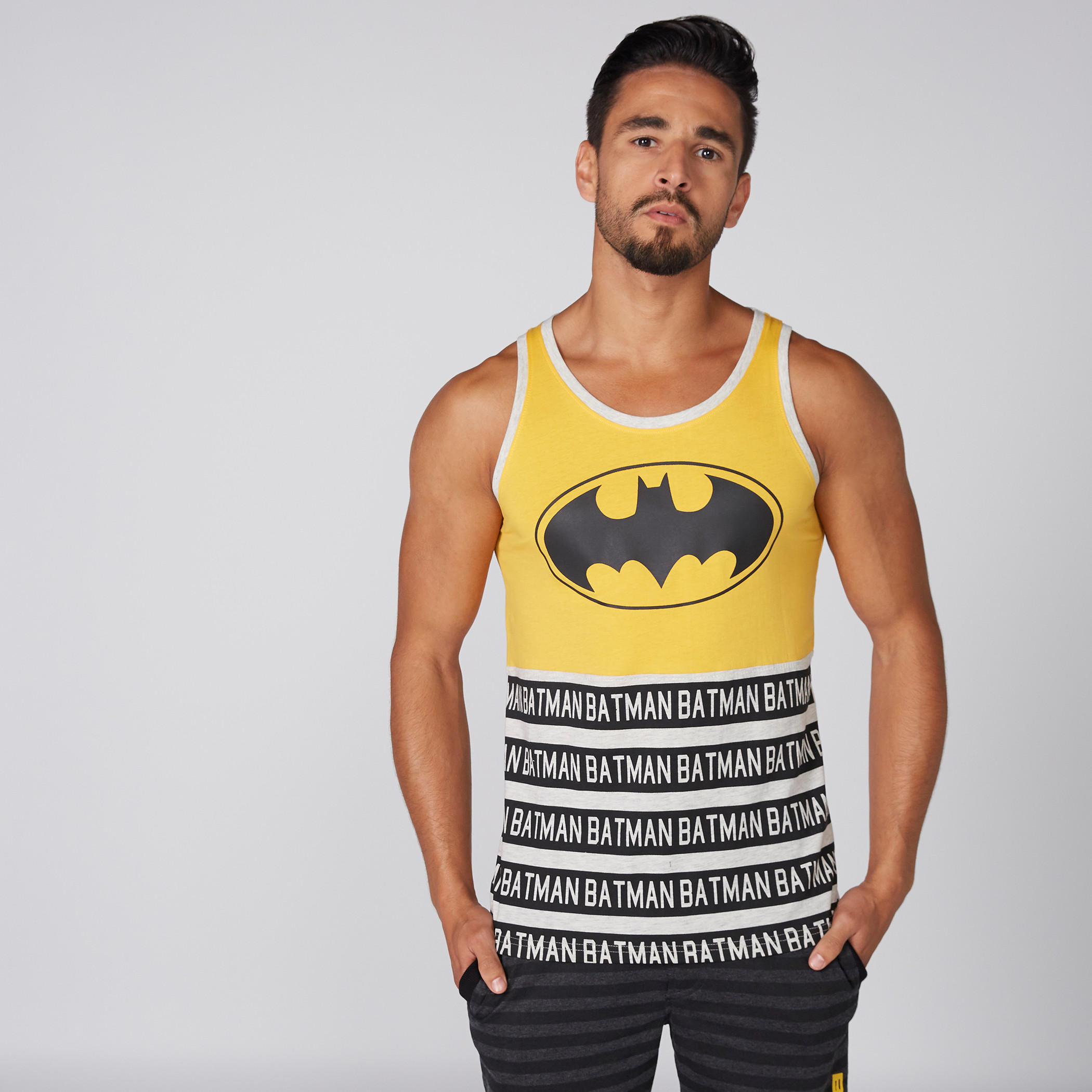 تيشيرت دون أكمام بياقة مستديرة وطبعات باتمان-men-clothing-tshirtsandpolos-tshirts-image-1