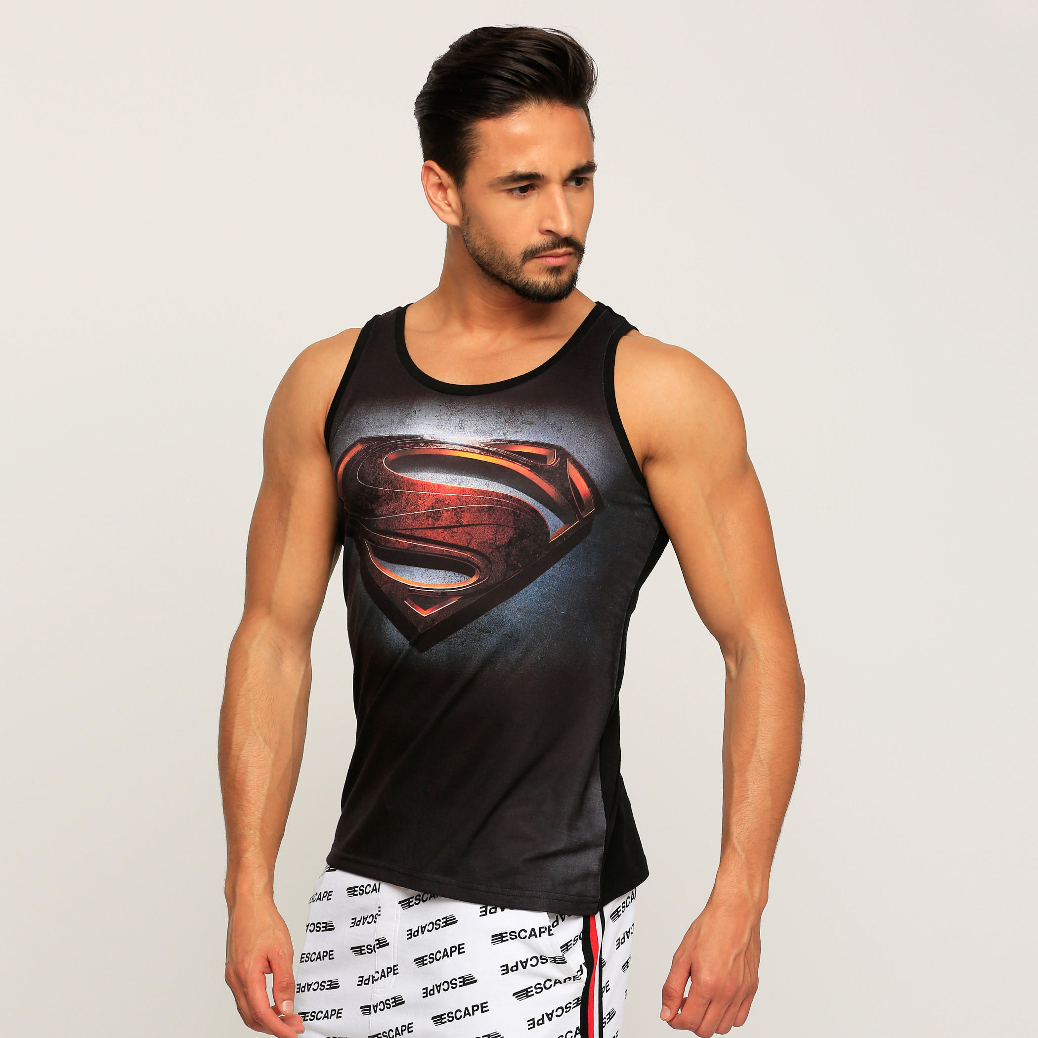 سترة فيست دون أكمام بياقة مستديرة وطبعات سوبر مان-men-clothing-tshirtsandpolos-vests-image-3