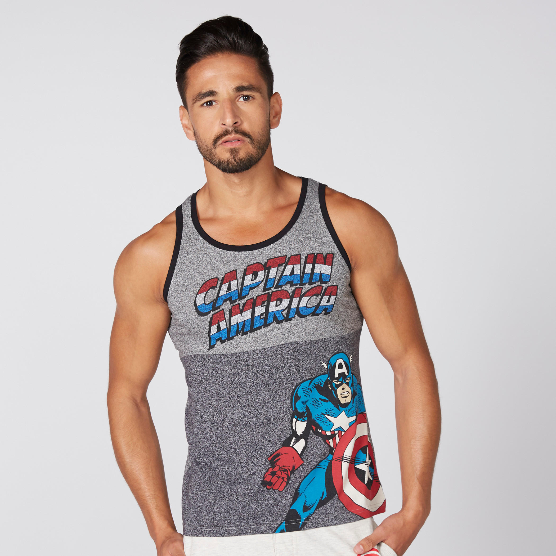 سترة فيست دون أكمام بياقة مستديرة وطبعات كابتن أمريكا-men-clothing-tshirtsandpolos-vests-image-1