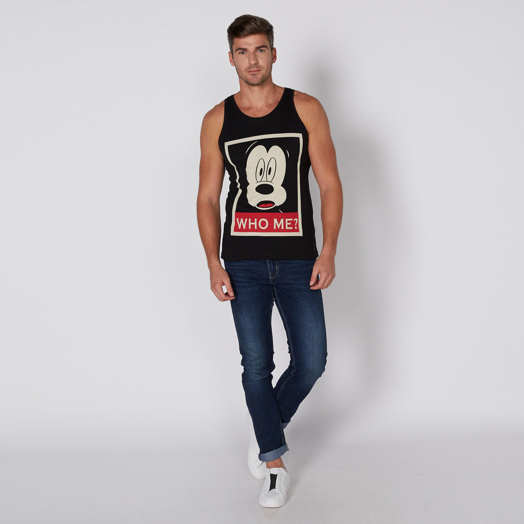 Mickey Mouse Printed Sleeveless Vest with Round Neck-men-clothing-tshirtsandpolos-vests-image-2