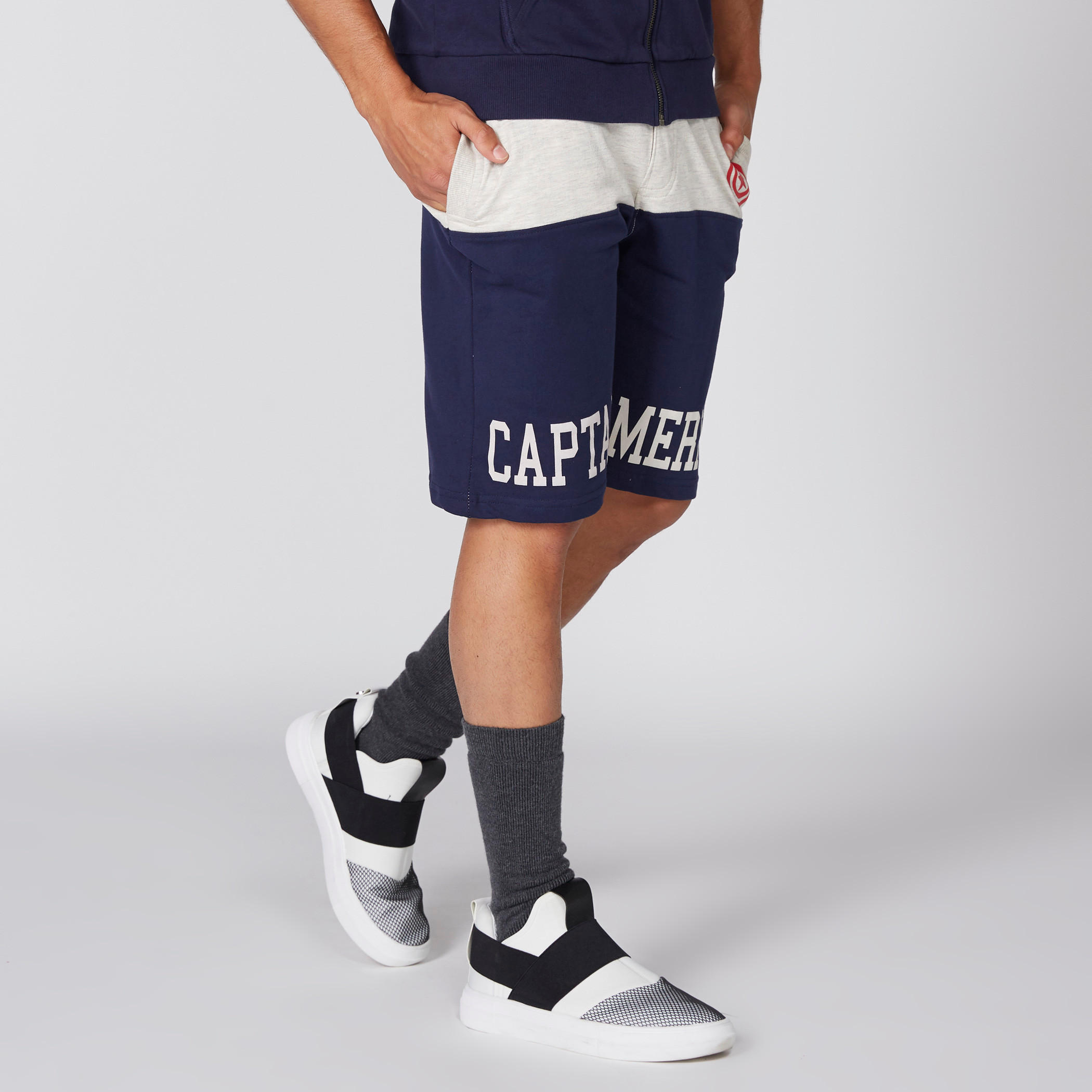 شورت بخصر مطّاطي وطبعات كابتن أمريكا-men-clothing-bottoms-shorts-image-3