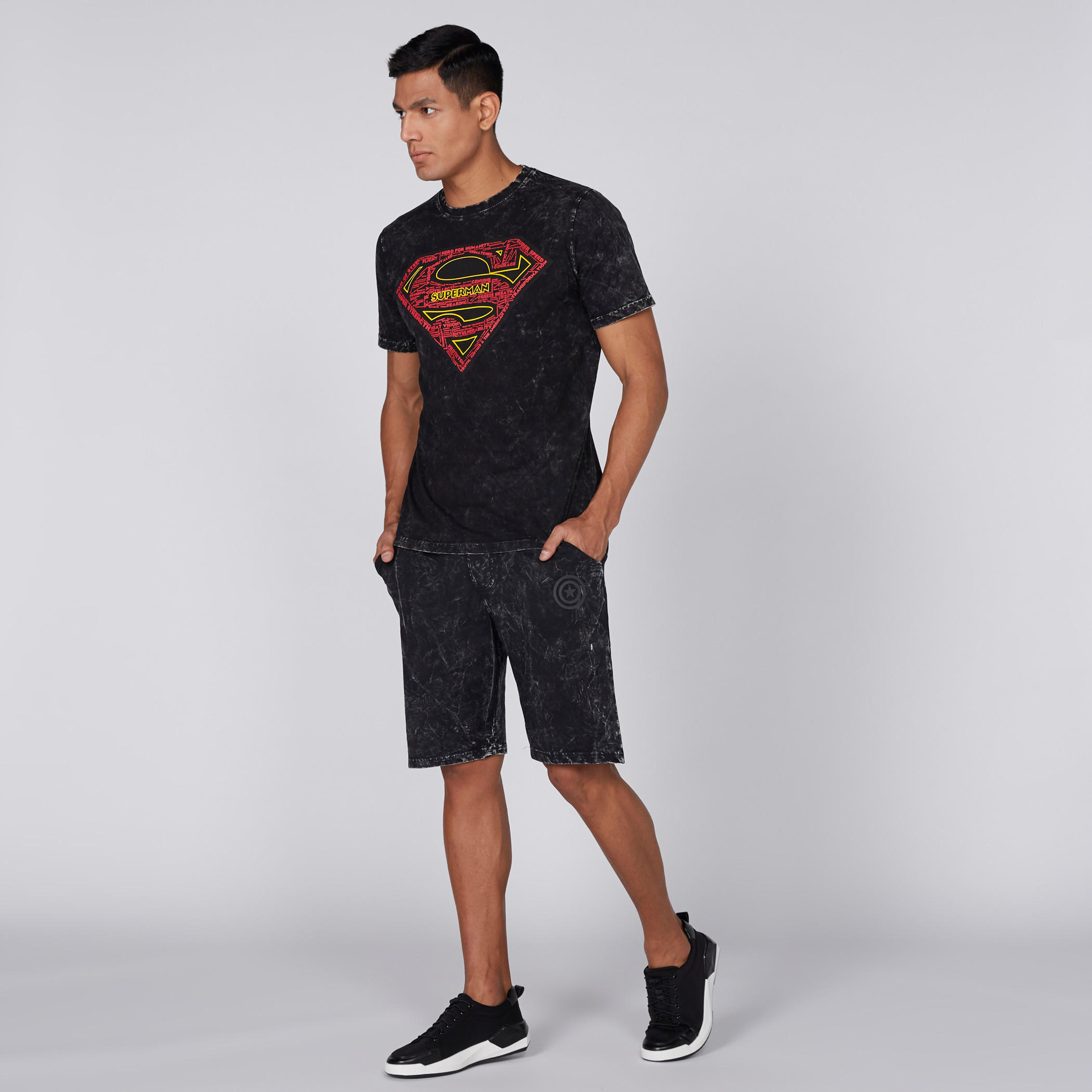 شورت بخصر مطّاطي وطبعات كابتن أمريكا-men-clothing-bottoms-shorts-image-1