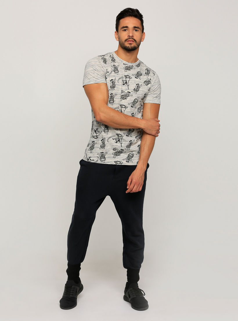 تيشيرت بياقة مستديرة وأكمام قصيرة بطبعات ذا فلينستونز-men-clothing-tshirtsandpolos-tshirts-image-5