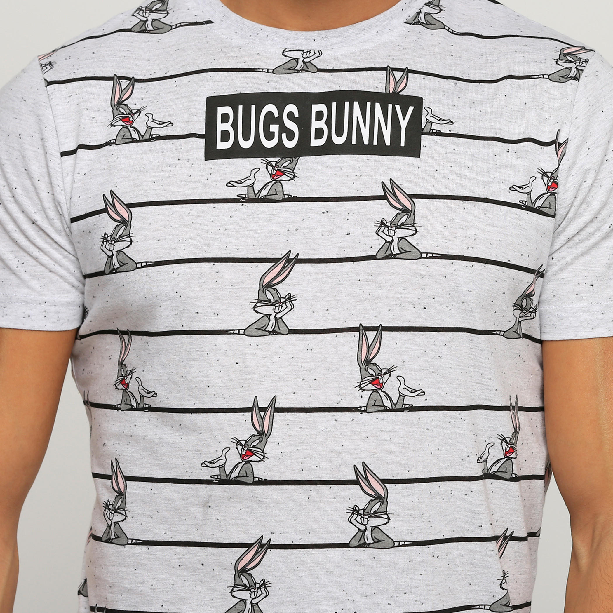 Bugs Bunny Printed Round Neck T-Shirt with Short Sleeves-men-clothing-tshirtsandpolos-tshirts-image-4