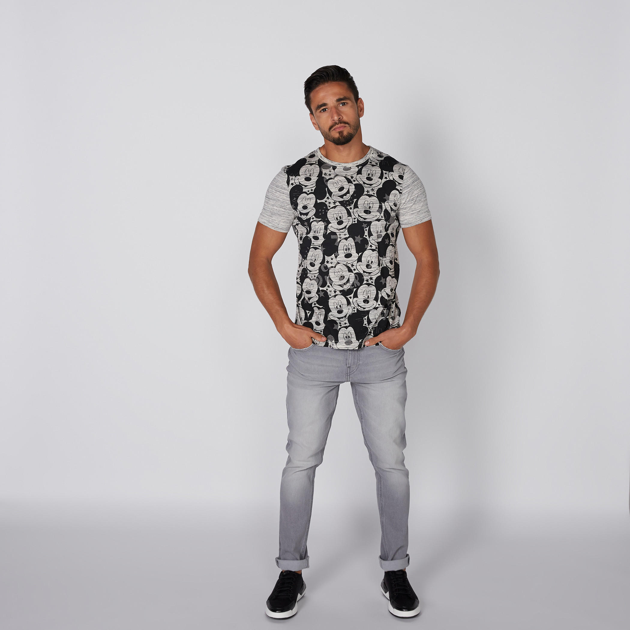 Mickey Mouse Printed T-Shirt with Round Neck and Short Sleeves-men-clothing-tshirtsandpolos-tshirts-image-3