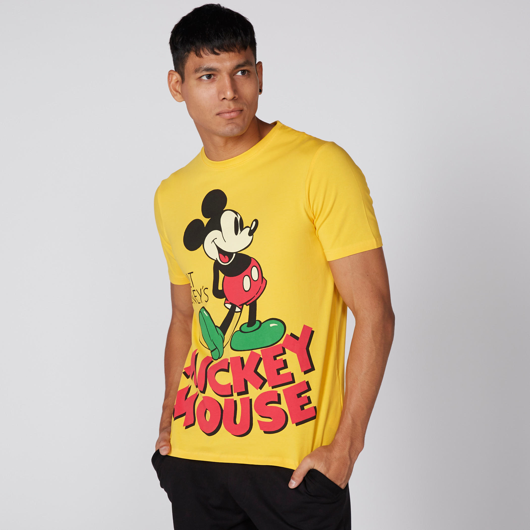 تيشيرت بياقة مستديرة وأكمام قصيرة وطبعات ميكي ماوس-men-clothing-tshirtsandpolos-tshirts-image-2