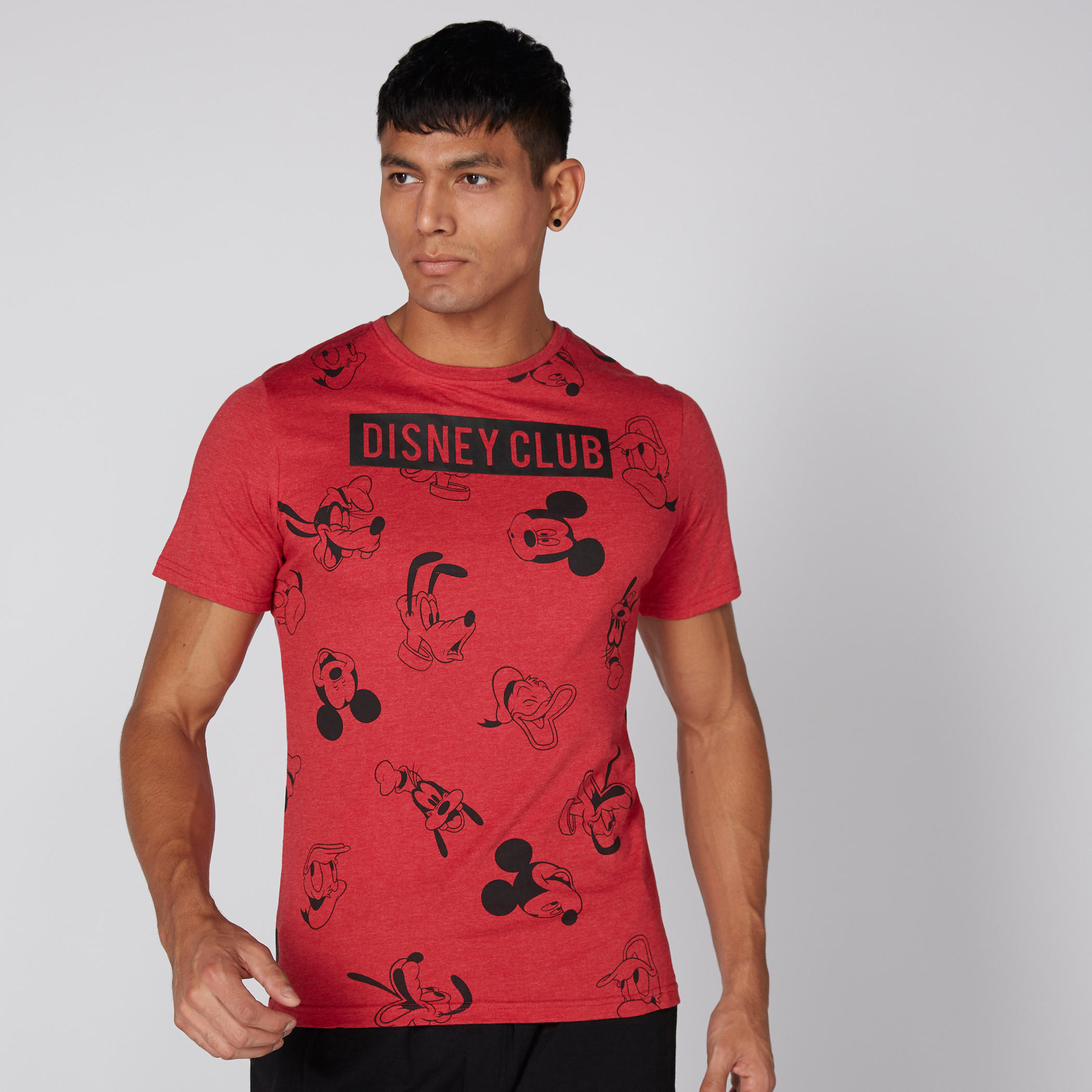 تيشيرت بياقة ضيّقة وأكمام قصيرة وطبعات ميكي ماوس-men-clothing-tshirtsandpolos-tshirts-image-1