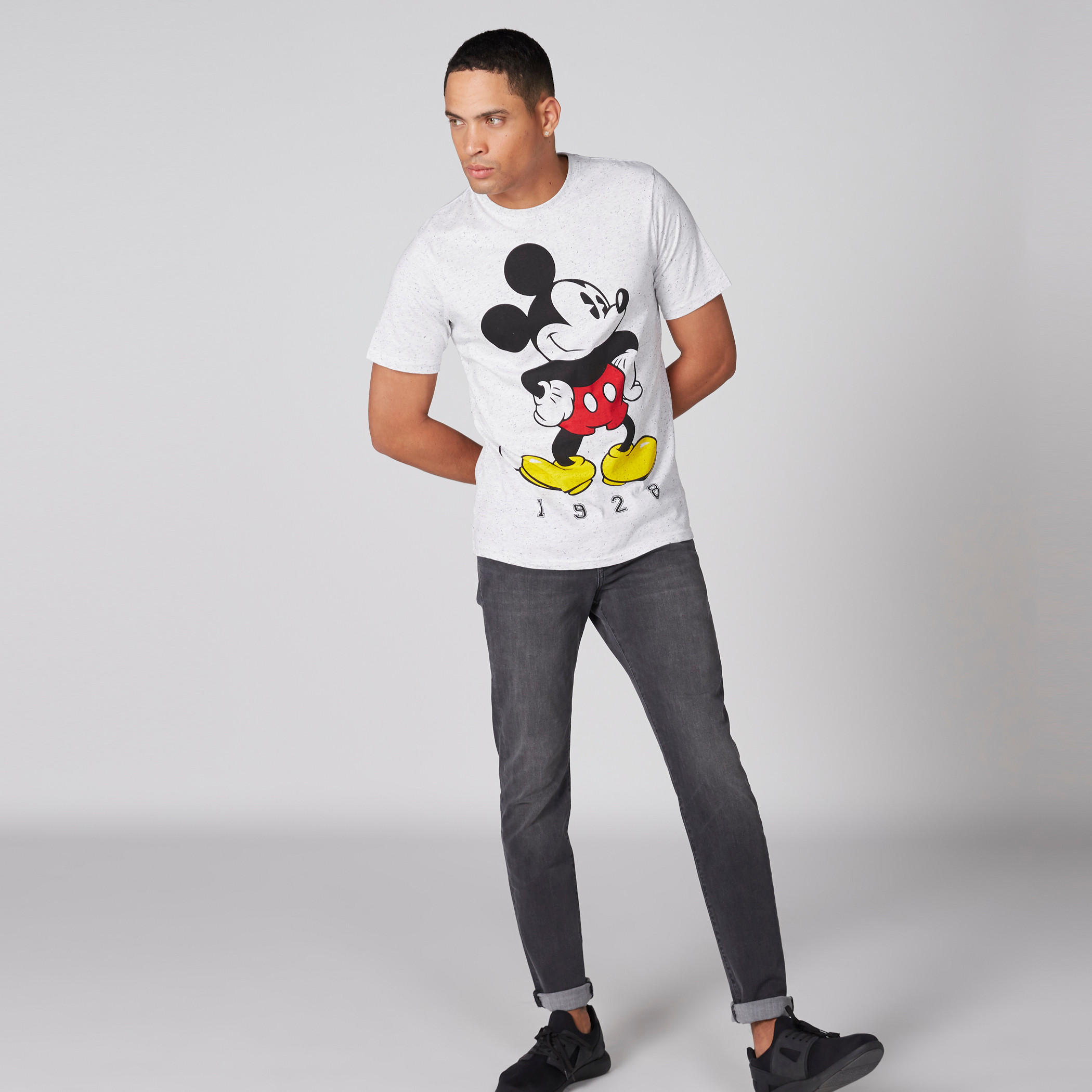 تيشيرت بياقة مستديرة وأكمام قصيرة وطبعات ميكي ماوس-men-clothing-tshirtsandpolos-tshirts-image-1