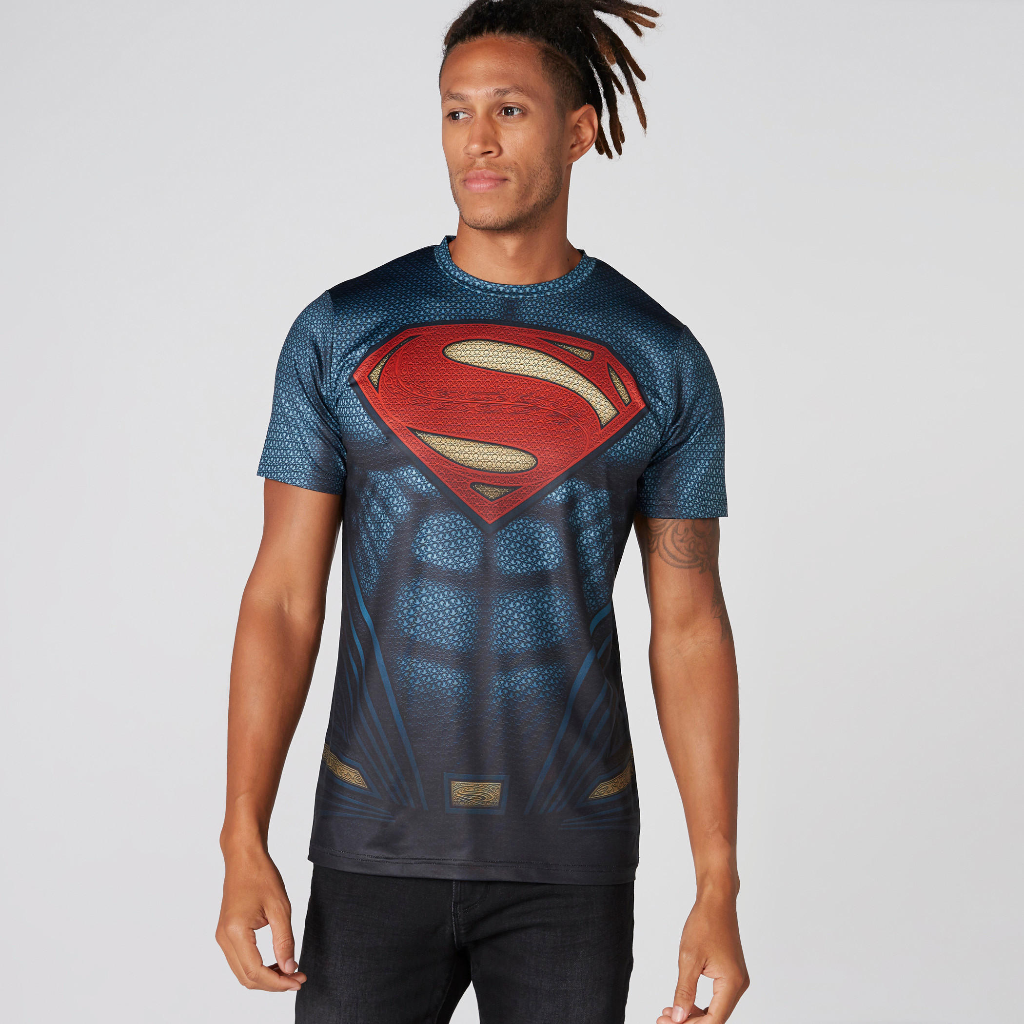 تيشيرت بياقة مستديرة وأكمام قصيرة وطبعات سوبرمان-men-clothing-tshirtsandpolos-tshirts-image-1