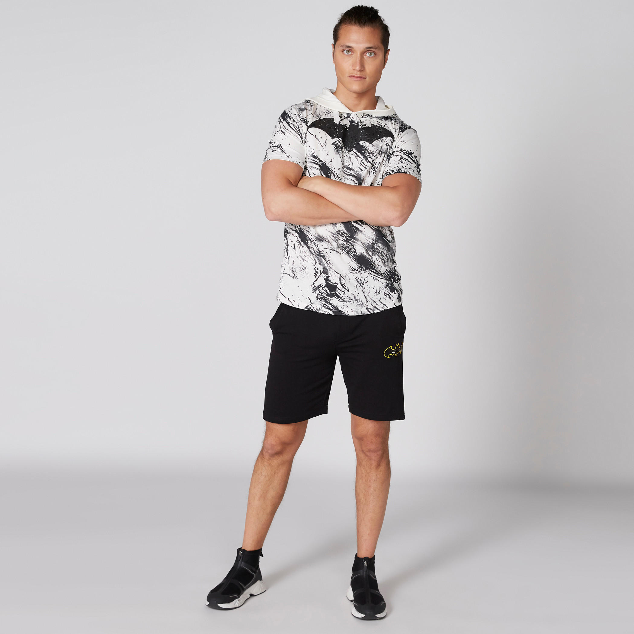 Batman Printed T-Shirt with Short Sleeves and Hood-men-clothing-tshirtsandpolos-tshirts-image-3