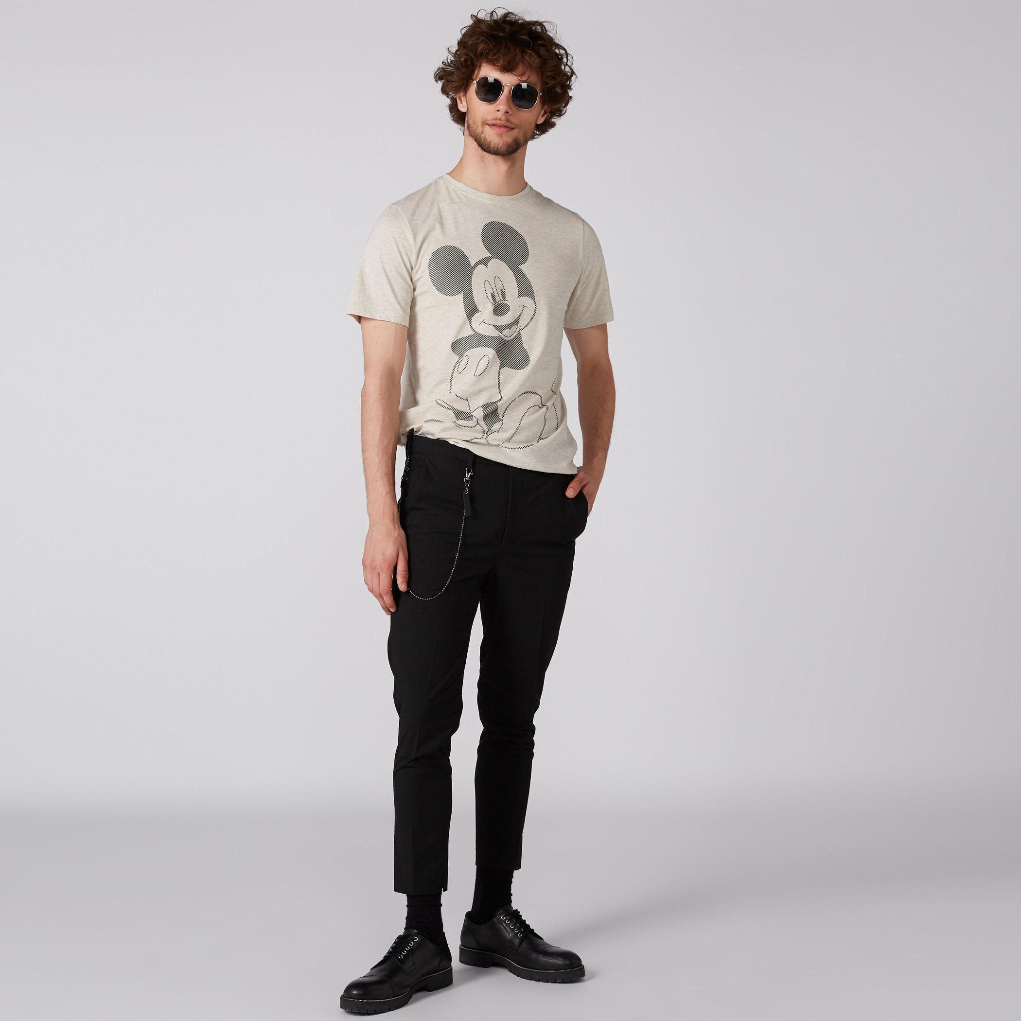 Mickey Mouse Printed T-Shirt with Round Neck and Short Sleeves-men-clothing-tshirtsandpolos-tshirts-image-3
