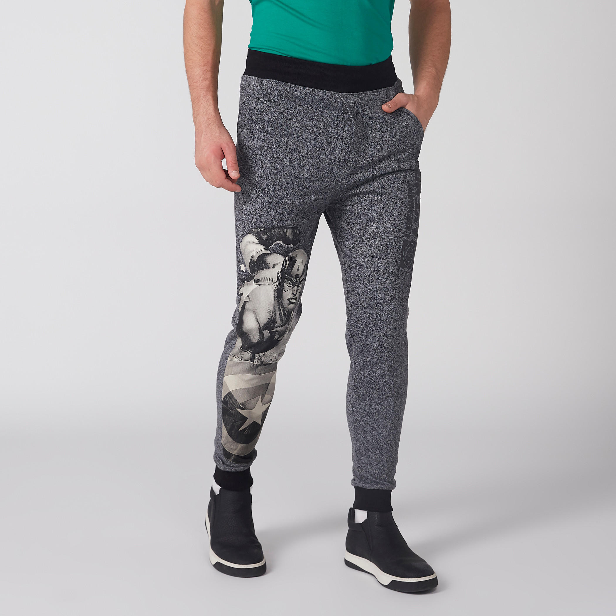 بنطال رياضي بخصر مطّاطي وطبعات كابتن أمريكا-men-clothing-bottoms-joggers-image-2