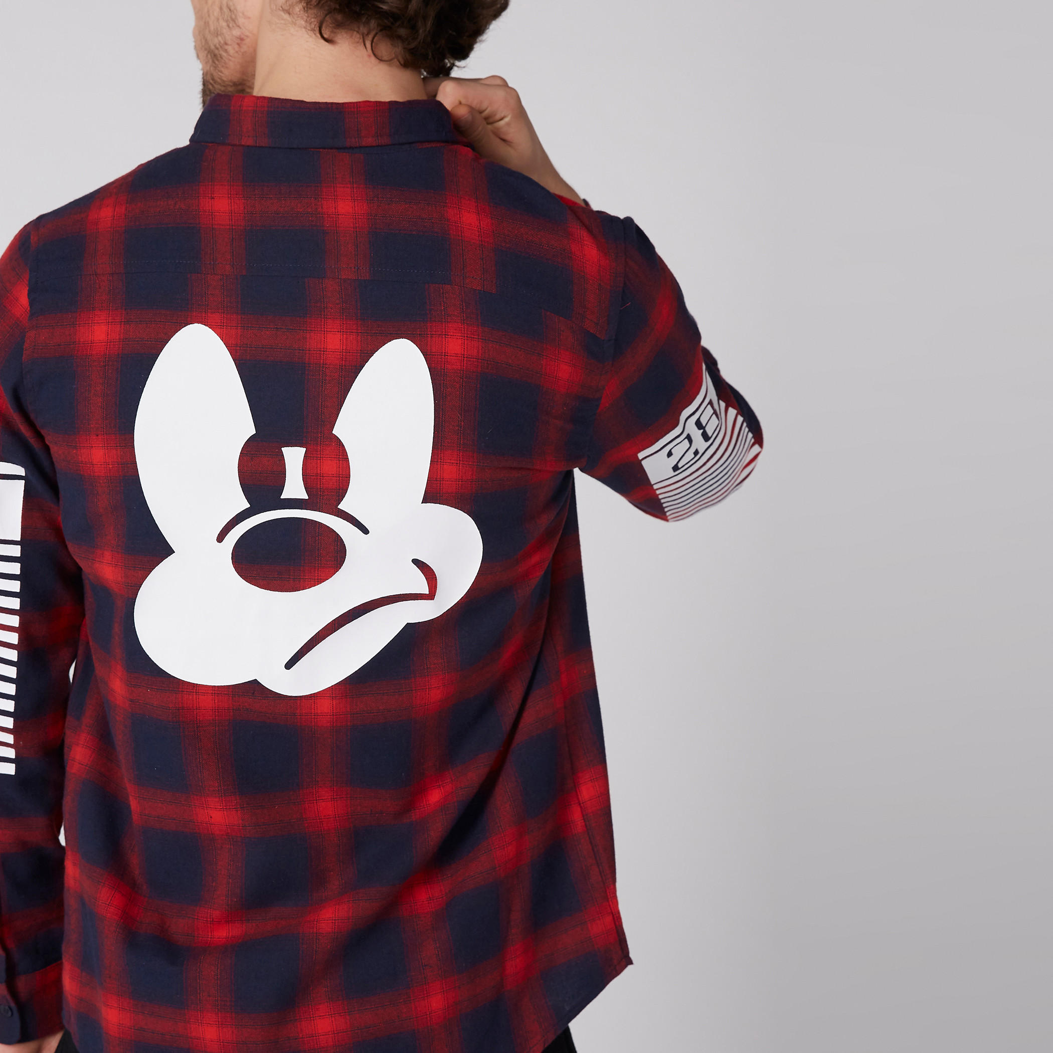 قميص كاروهات بأكمام طويلة وأزرار ميكي ماوس-men-clothing-shirts-image-2
