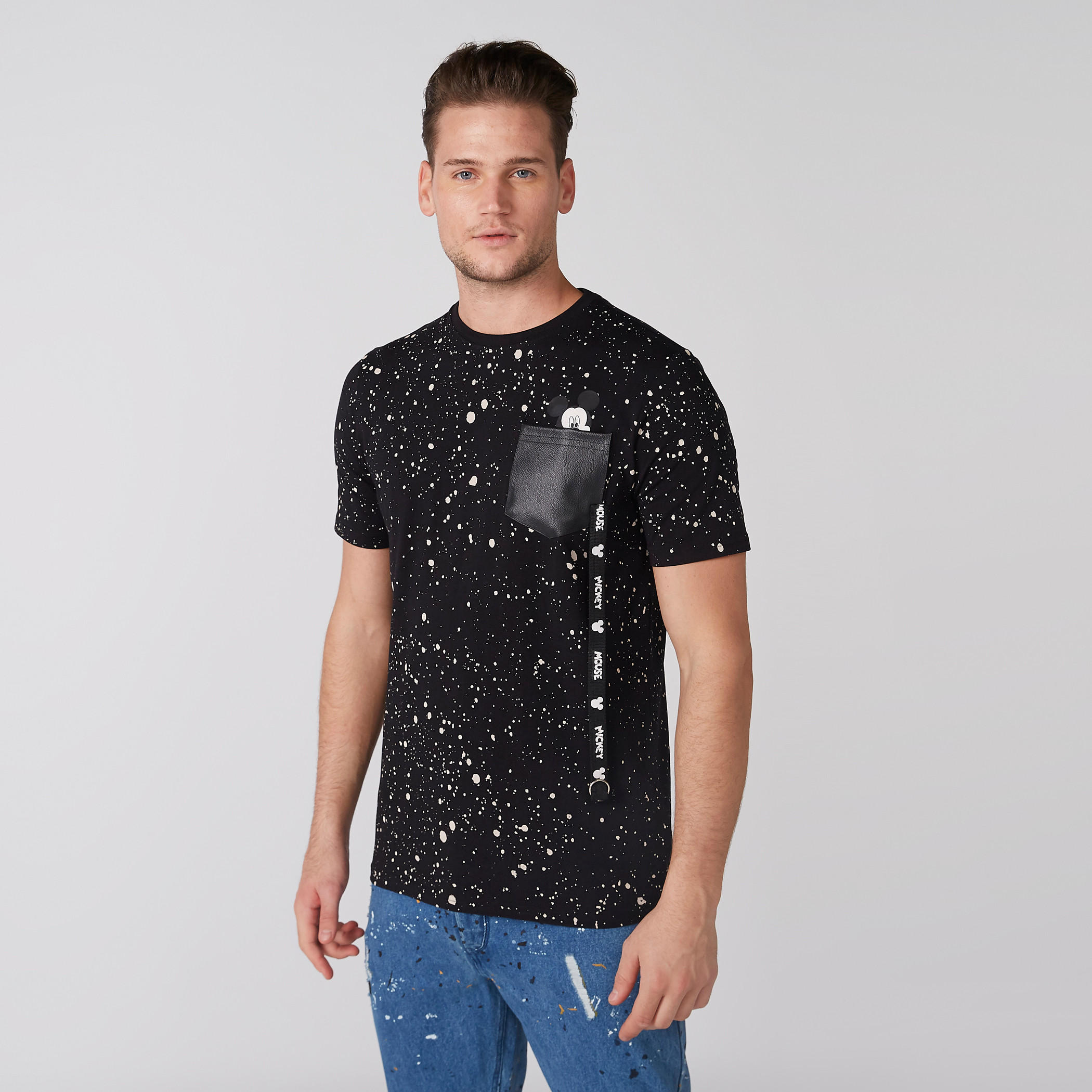 Mickey Mouse Printed T-Shirt with Crew Neck and Short Sleeves-men-clothing-tshirtsandpolos-tshirts-image-1