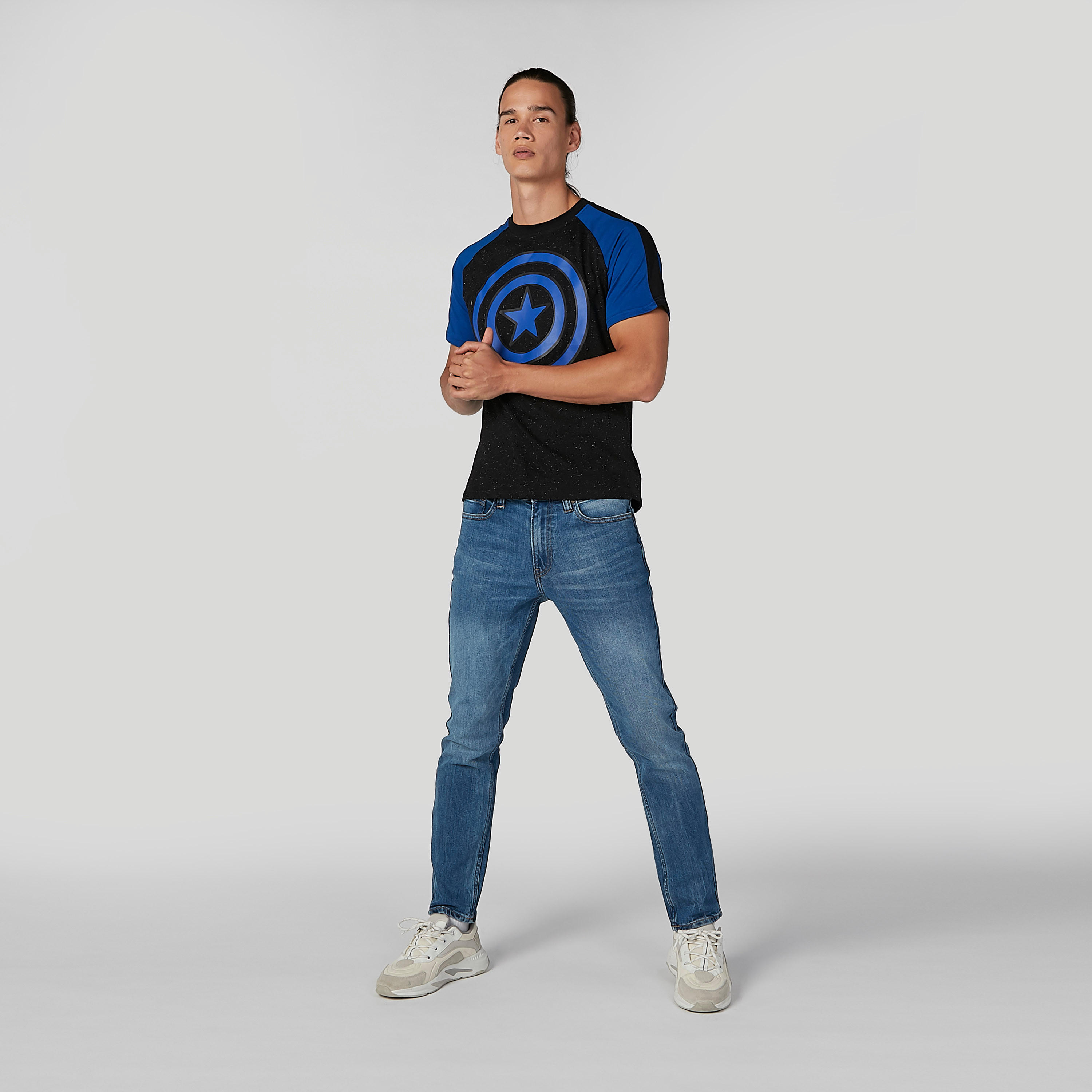 Captain America Printed T-shirt in Slim-Fit with Crew Neck-men-clothing-tshirtsandpolos-tshirts-image-1