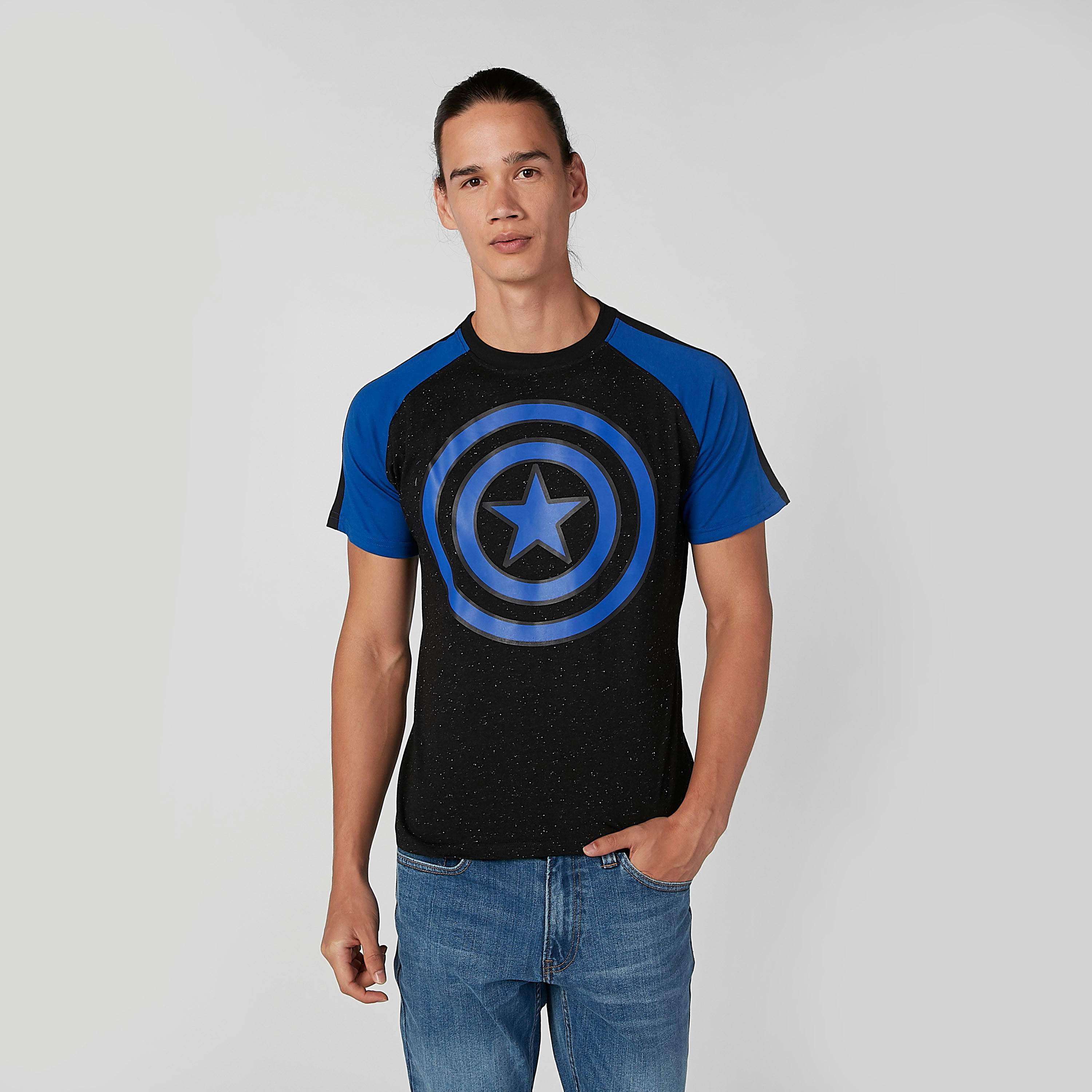 Captain America Printed T-shirt in Slim-Fit with Crew Neck-men-clothing-tshirtsandpolos-tshirts-image-4