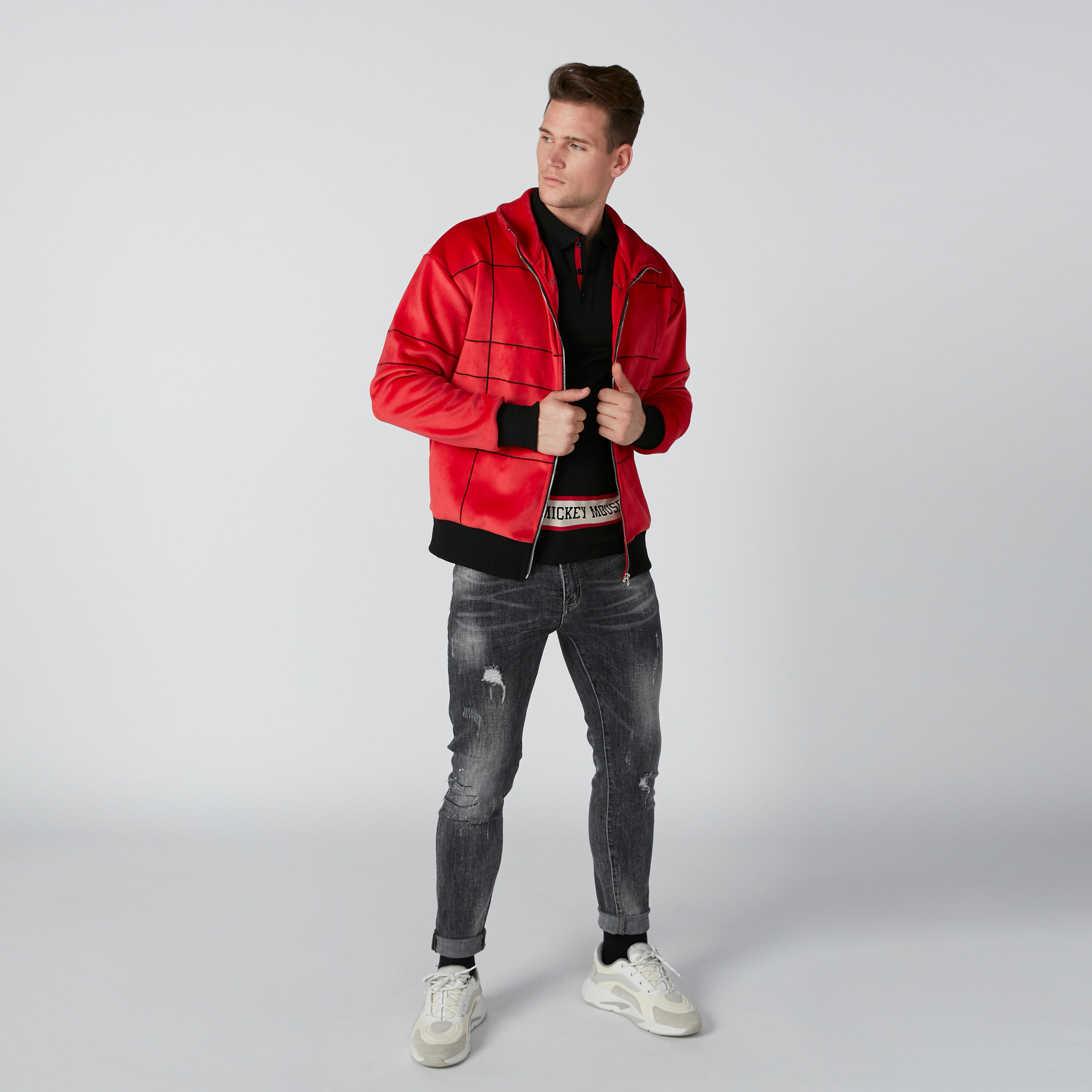 تيشيرت بياقة بولو وأكمام قصيرة وطبعات ميكي ماوس-men-clothing-tshirtsandpolos-polos-image-2