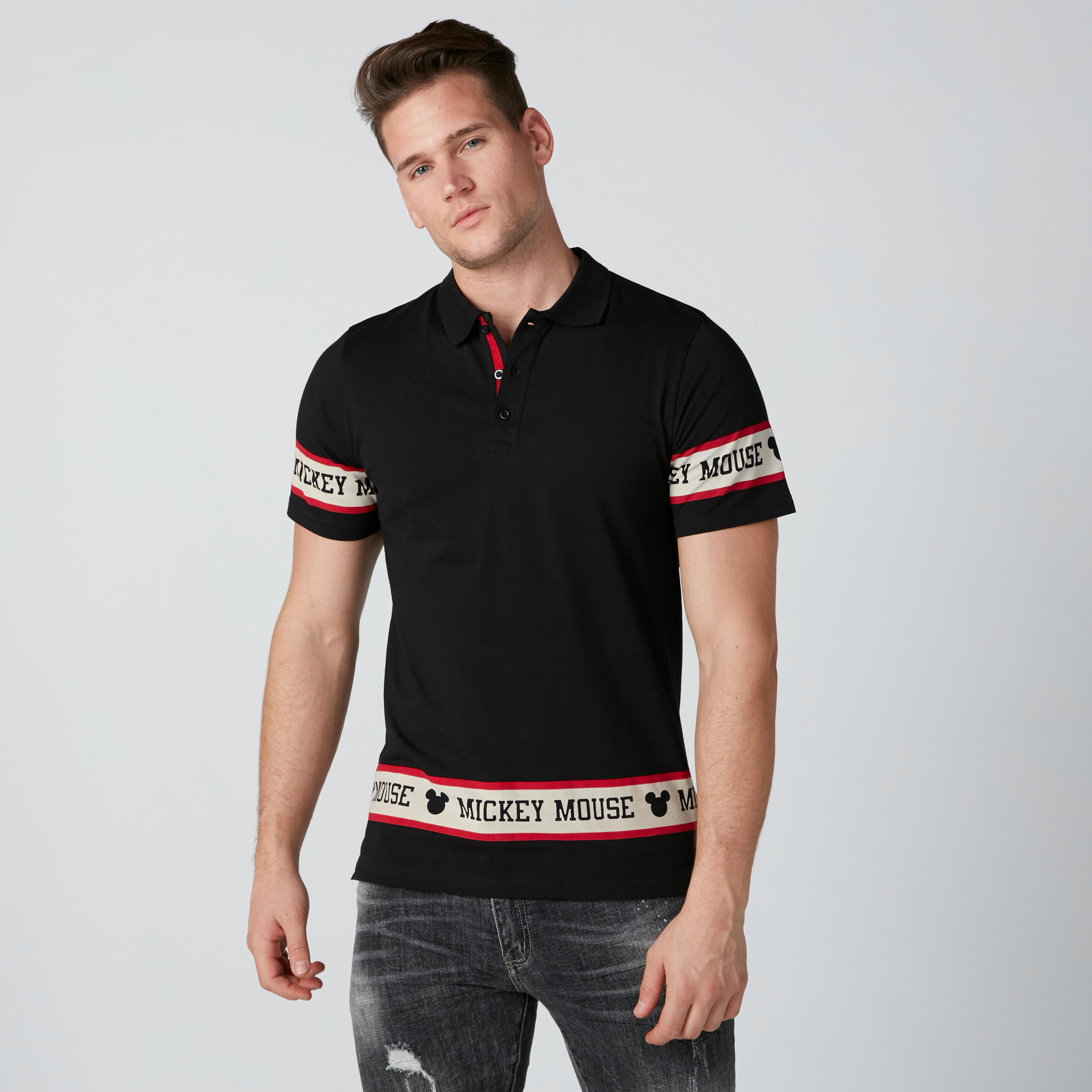 تيشيرت بياقة بولو وأكمام قصيرة وطبعات ميكي ماوس-men-clothing-tshirtsandpolos-polos-image-4