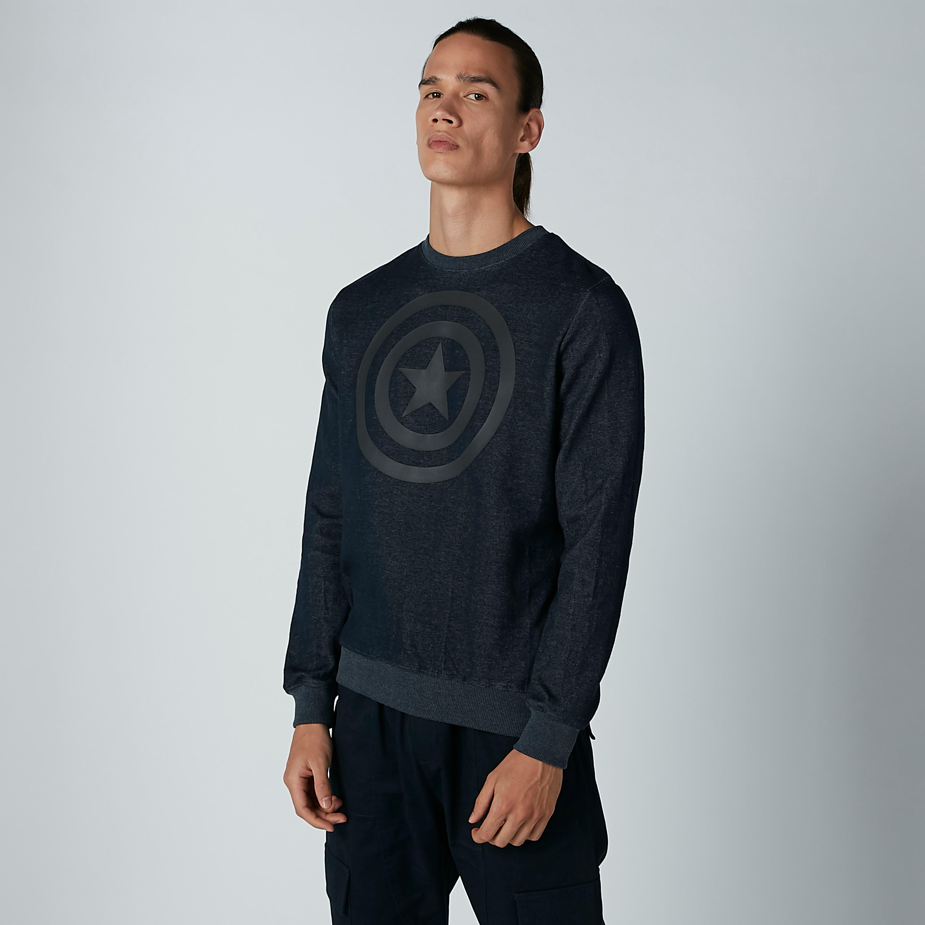 سويت شيرت بياقة مستديرة وأكمام طويلة وطبعات كابتن أمريكا-men-winterwear-hoodiesandsweatshirts-image-3