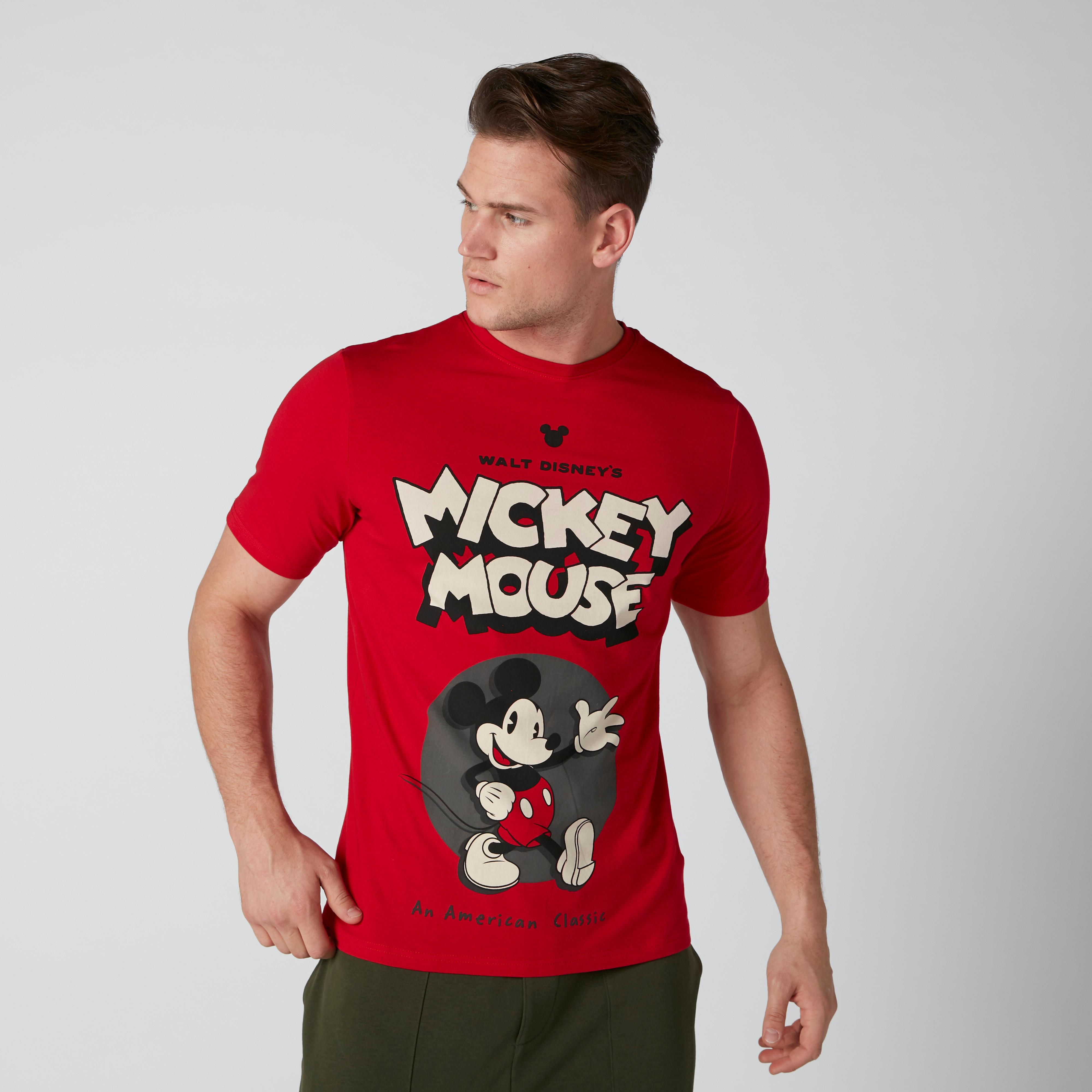 Mickey Mouse Printed T-Shirt with Crew Neck and Short Sleeves-men-clothing-tshirtsandpolos-tshirts-image-2