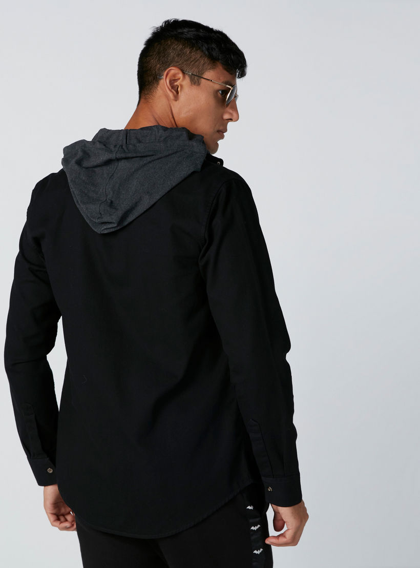 Batman Printed Shirt with Long Sleeves and Zip Closure-men-clothing-shirts-image-2