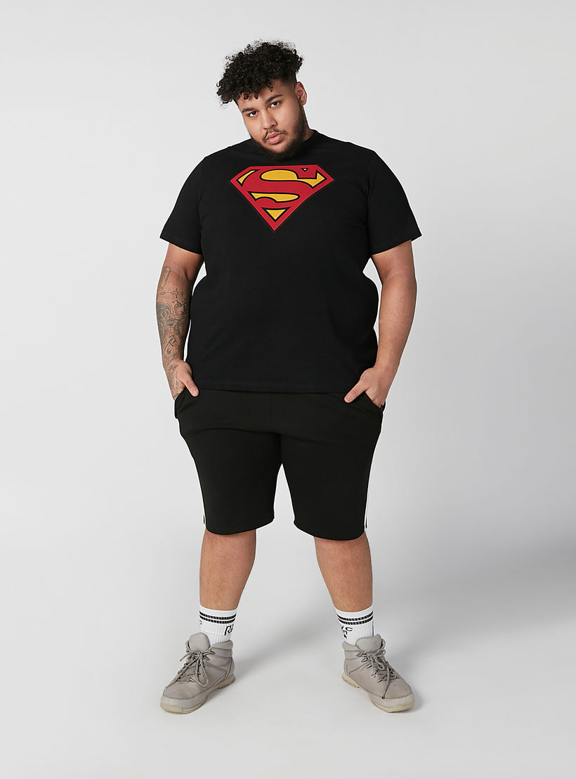 Superman Printed T-shirt with Crew Neck and Short Sleeves-men-clothing-tshirtsandpolos-tshirts-image-2