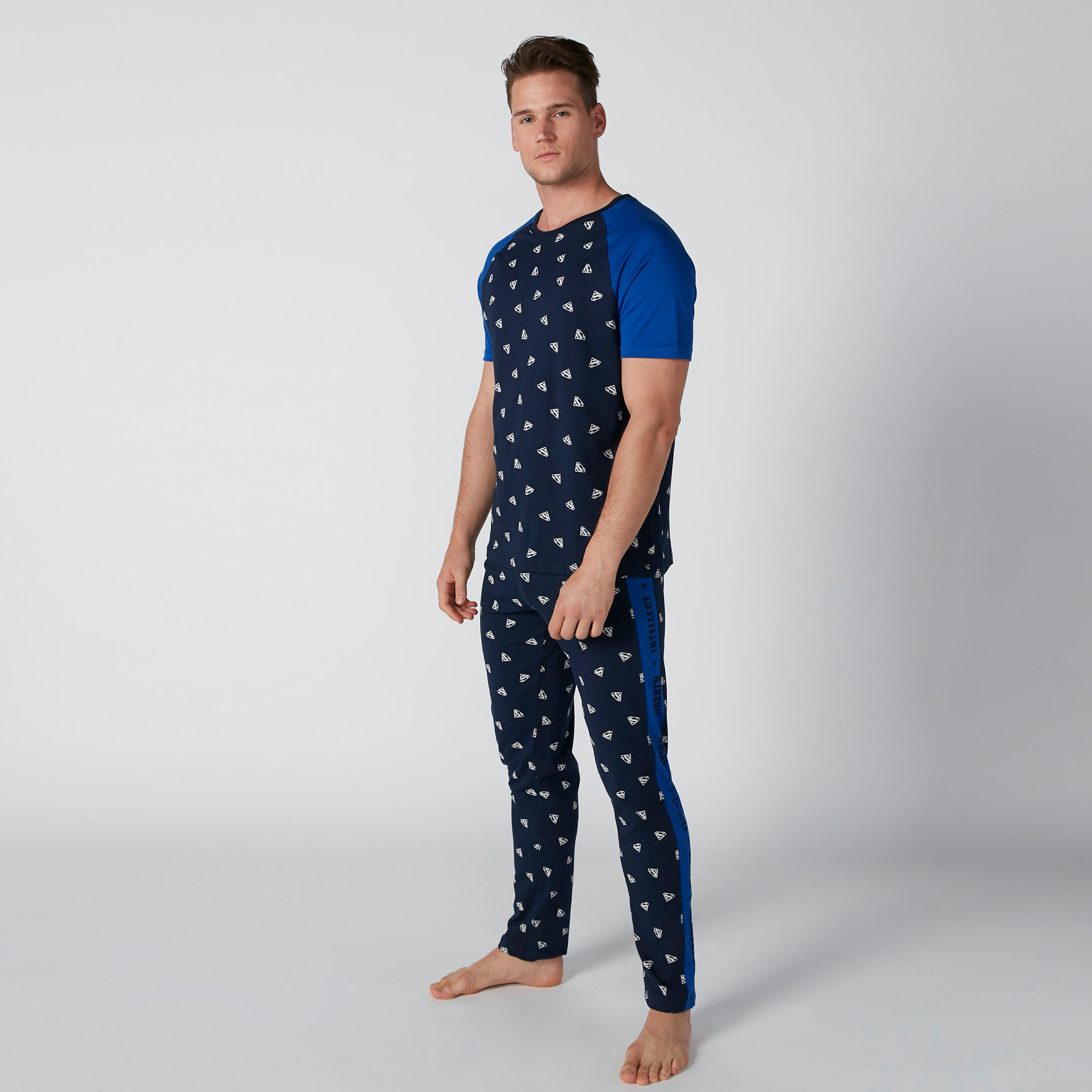 Superman Printed T-Shirt and Pyjama Set-men-clothing-nightwear-sets-image-1