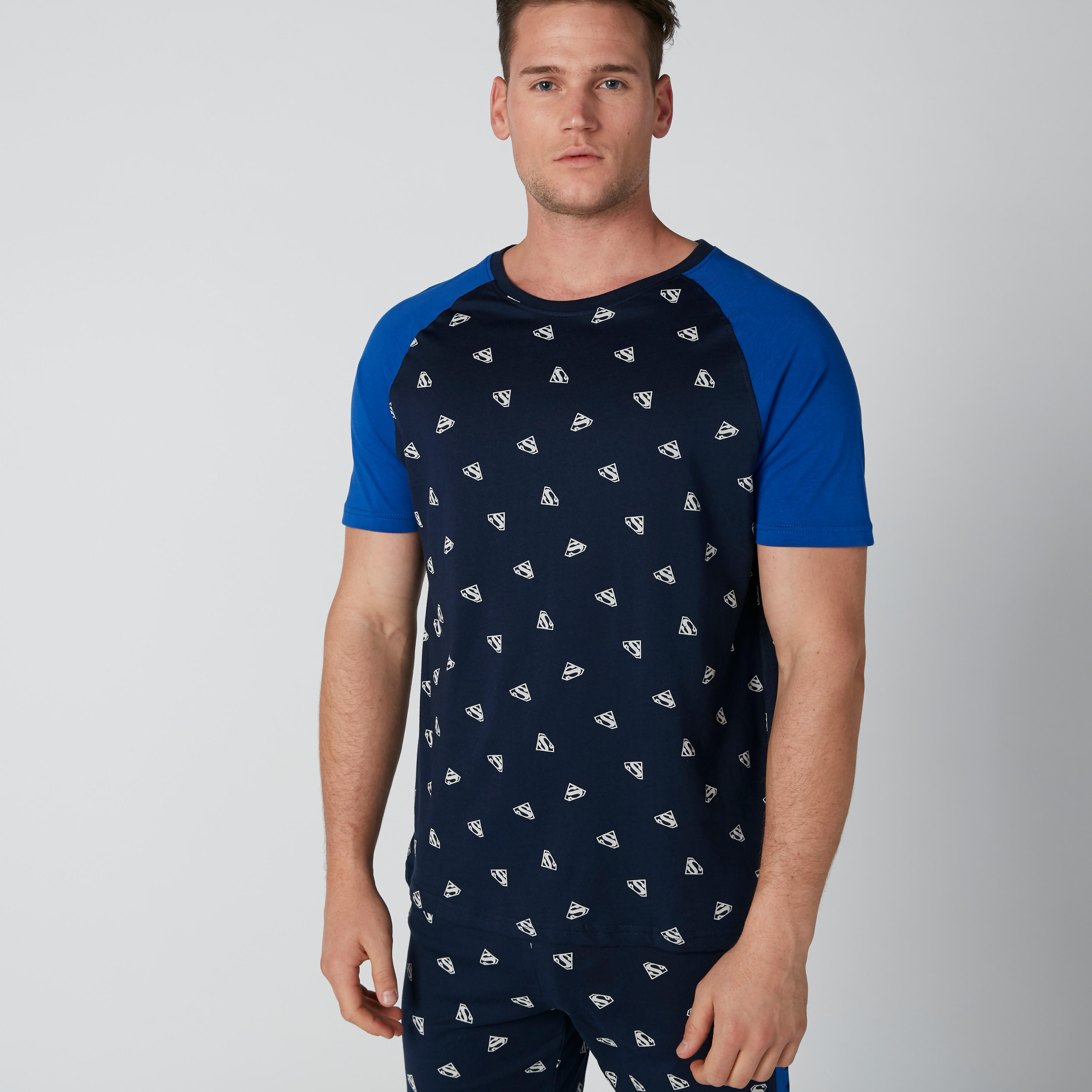 Superman Printed T-Shirt and Pyjama Set-men-clothing-nightwear-sets-image-3