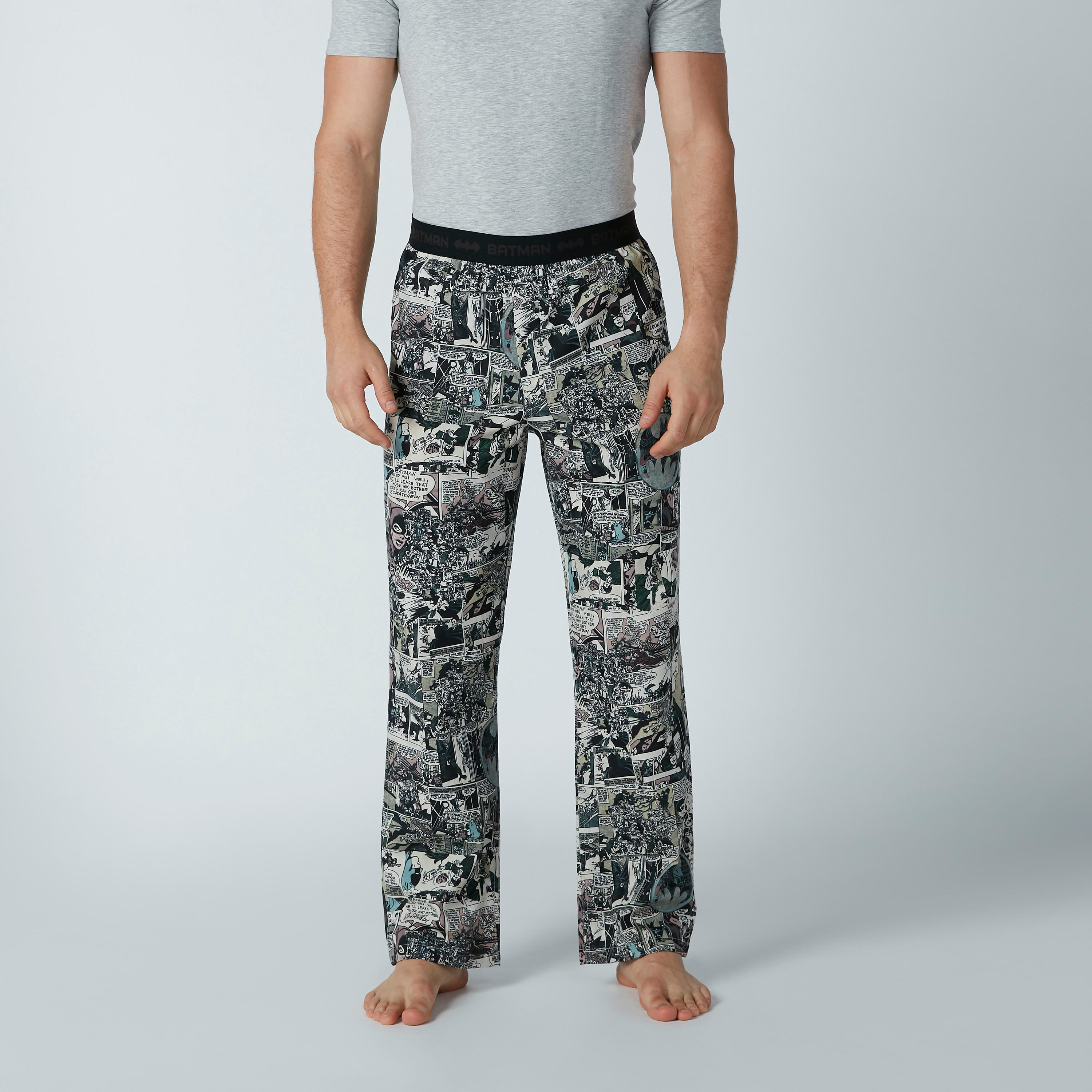 بنطال بيجاما طويل بقصّة سليم وطبعات باتمان-men-clothing-nightwear-pyjamaandshorts-image-1