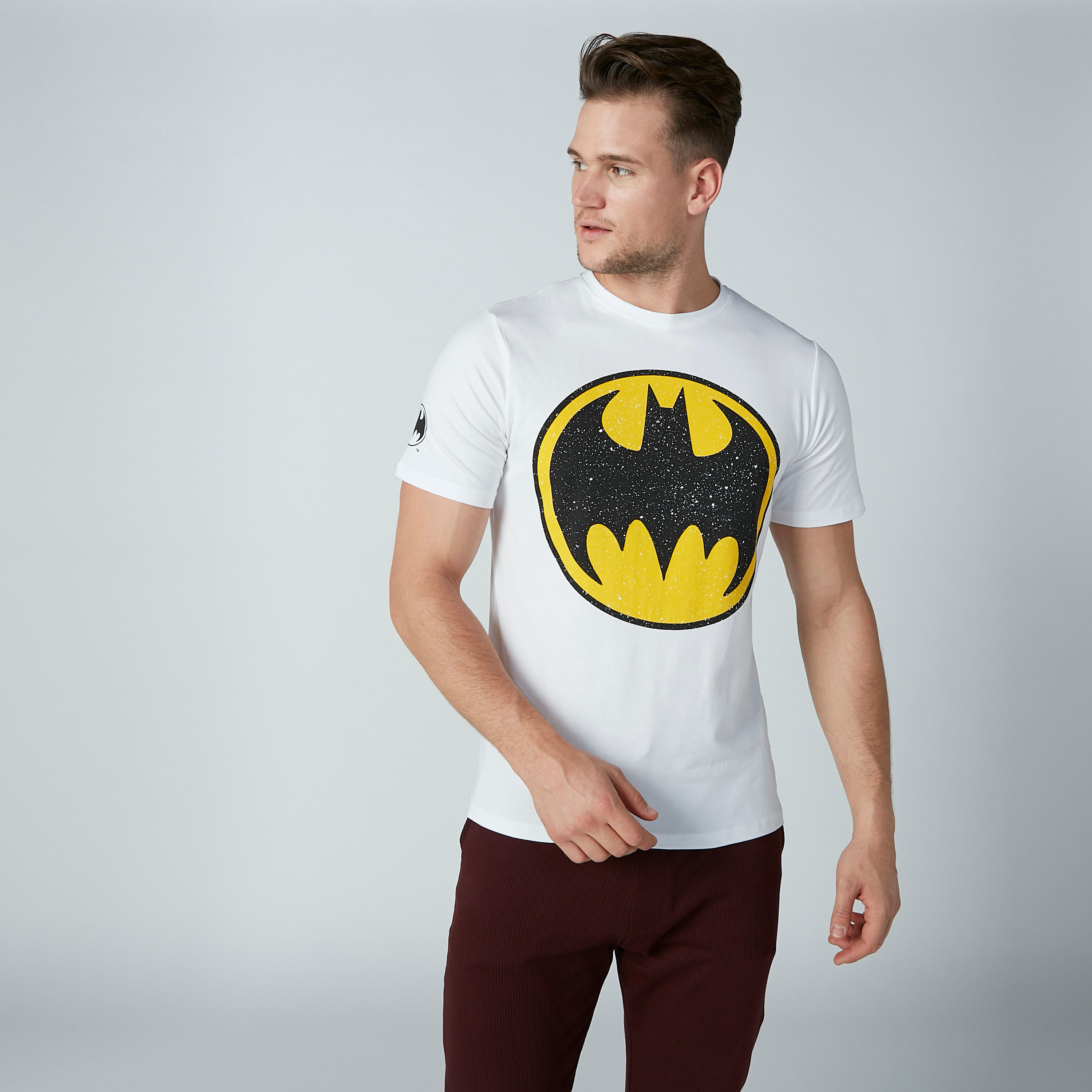 Batman Printed Slim Fit T-Shirt with Crew Neck and Short Sleeves-men-clothing-tshirtsandpolos-tshirts-image-1