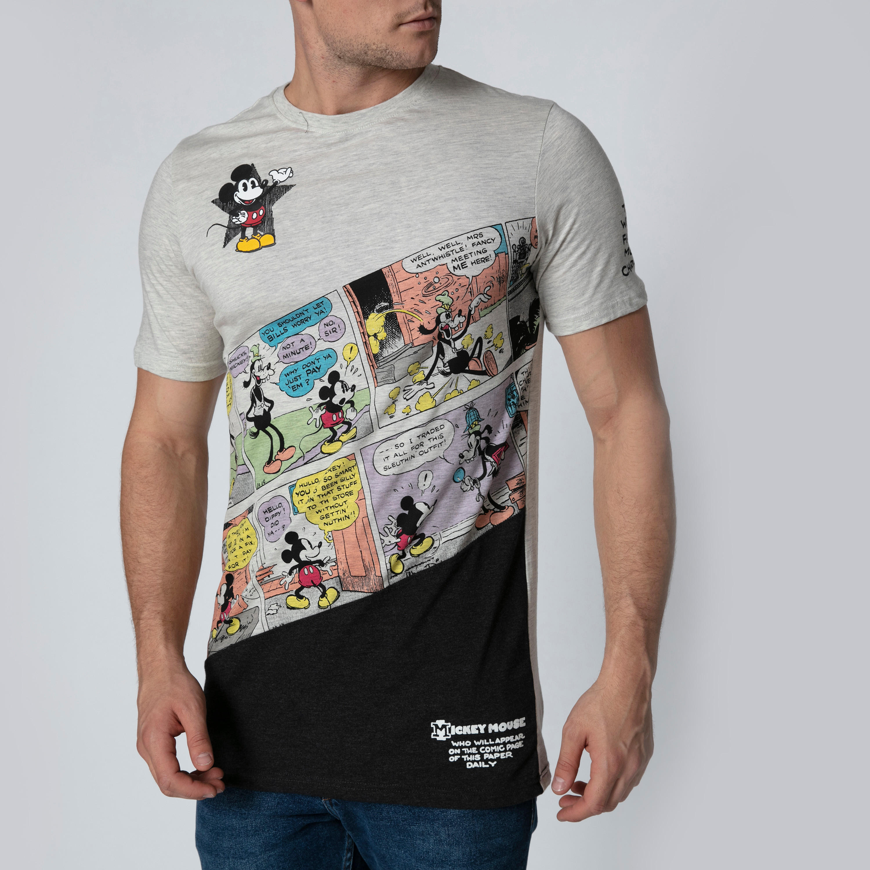 تيشيرت بأكمام قصيرة وياقة مستديرة وطبعات ميكي ماوس-men-clothing-tshirtsandpolos-tshirts-image-2