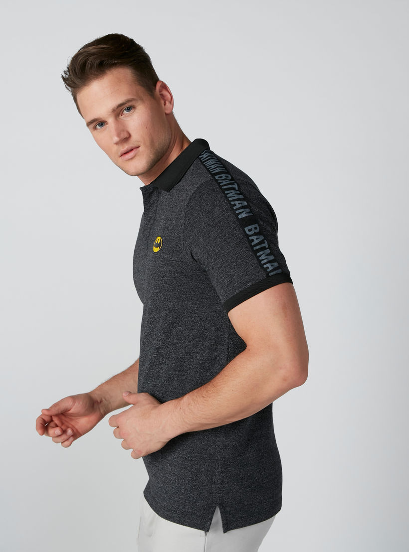 تيشيرت بياقة بولو وشريطة وطبعات باتمان-men-clothing-tshirtsandpolos-polos-image-4