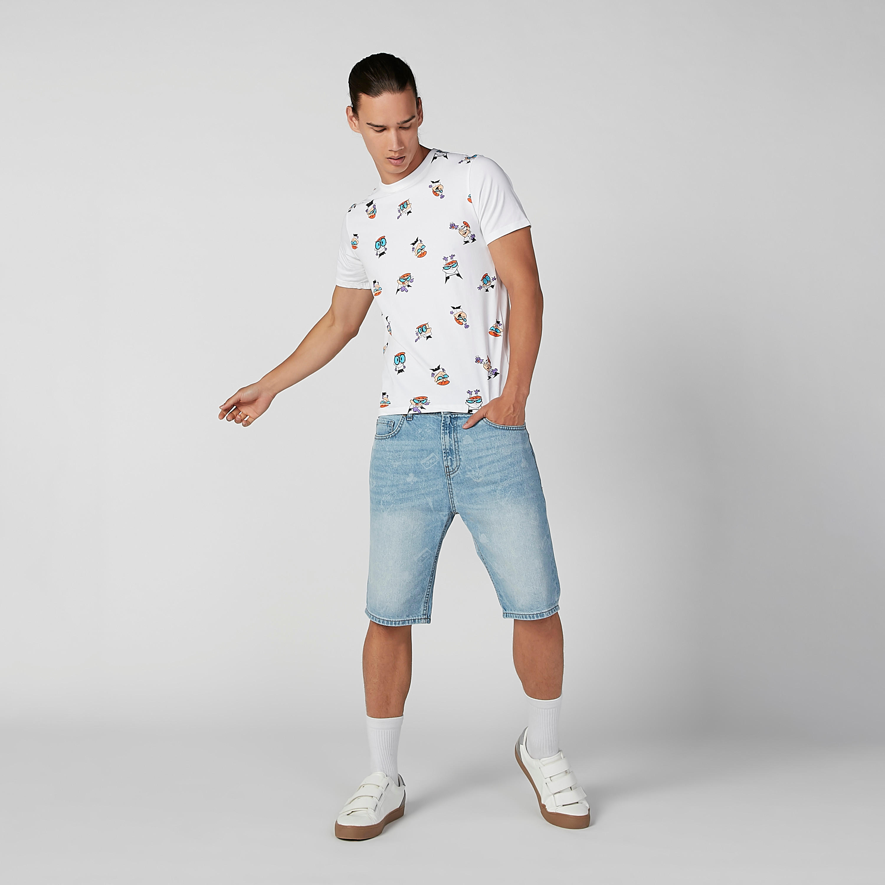 تيشيرت مستدام بياقة ضيّقة وأكمام قصيرة وطبعات ديكستر-men-clothing-tshirtsandpolos-tshirts-image-1