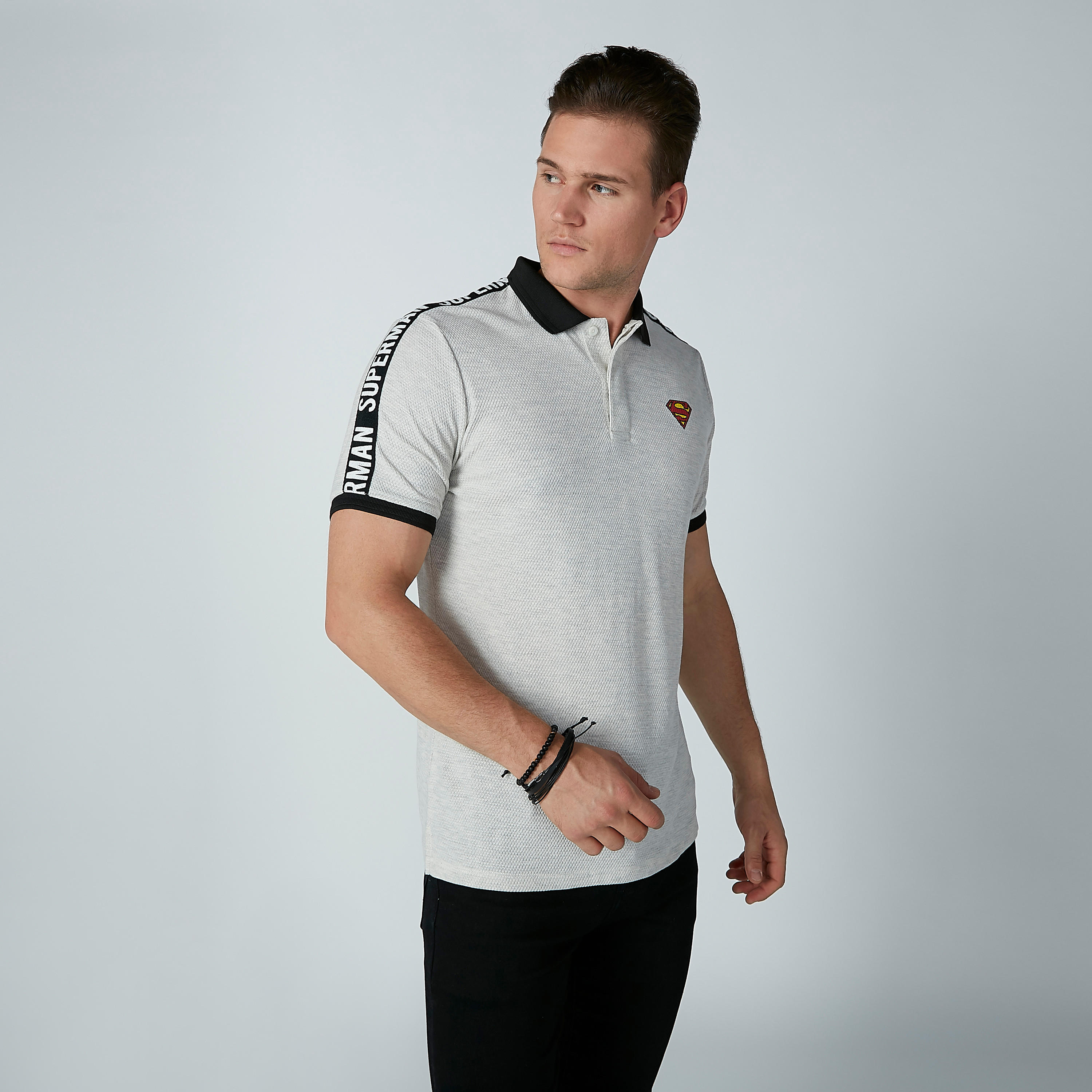 تيشيرت بياقة بولو وشريطة سوبرمان-men-clothing-tshirtsandpolos-polos-image-2