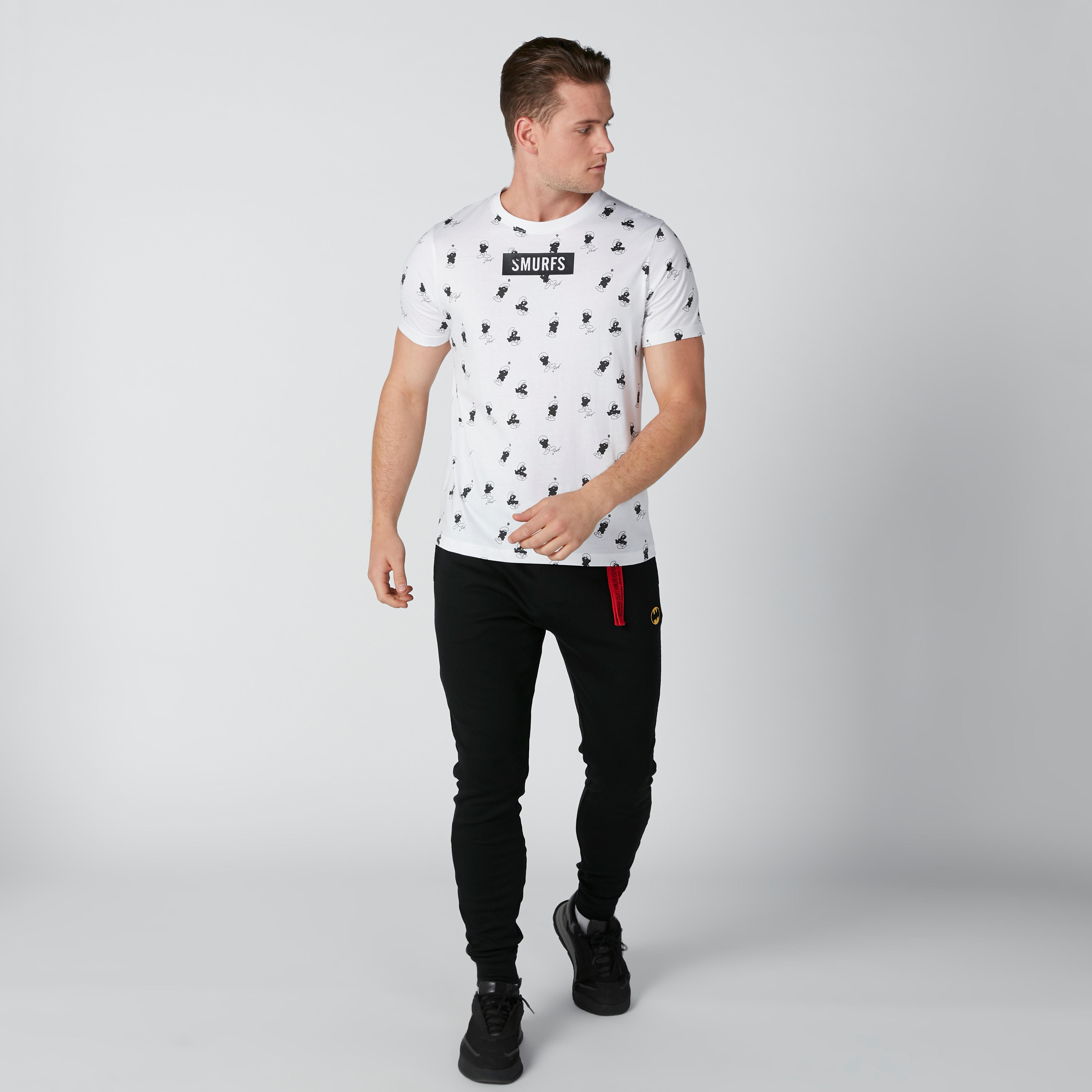 The Smurfs Printed T-Shirt with Short Sleeves-men-clothing-tshirtsandpolos-tshirts-image-1
