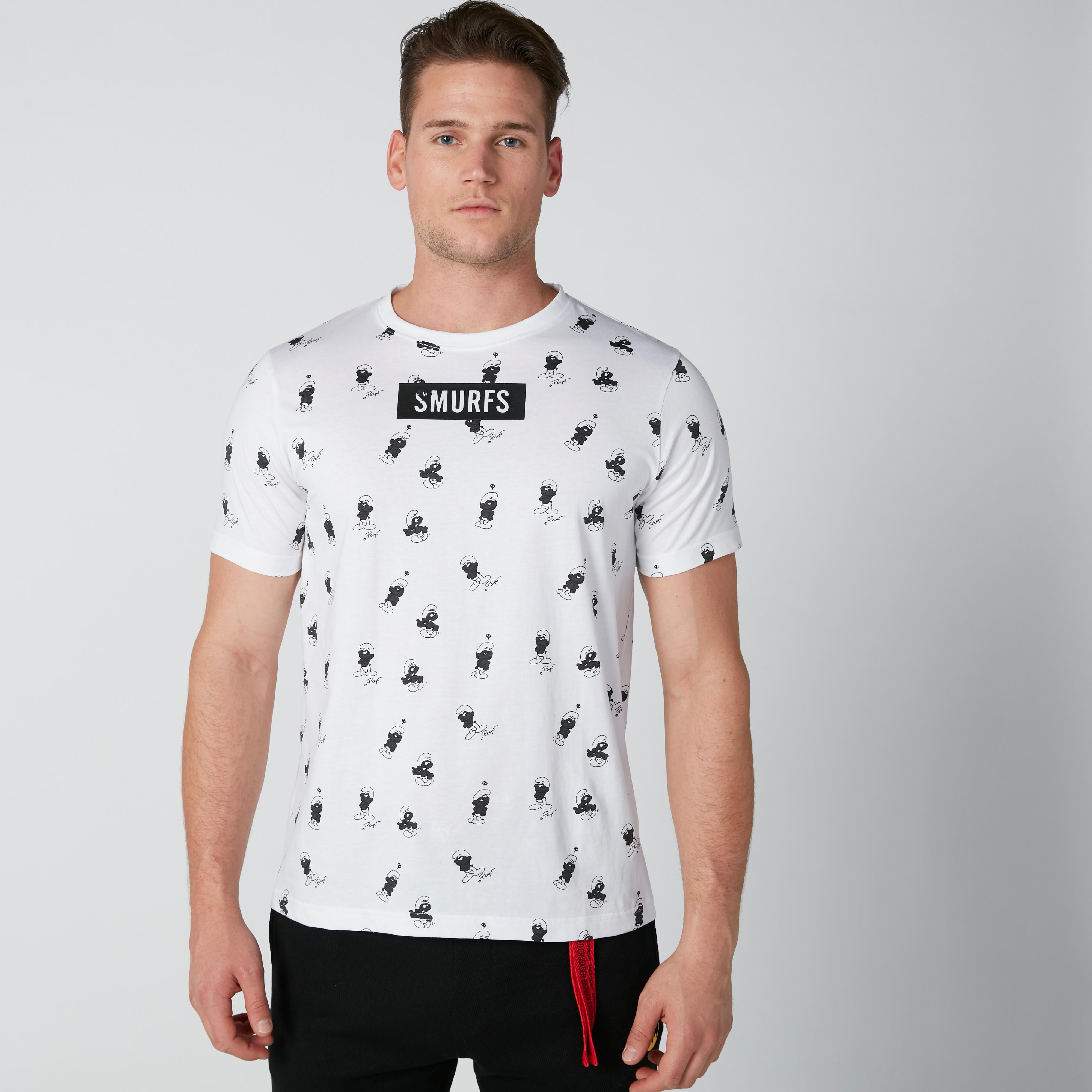The Smurfs Printed T-Shirt with Short Sleeves-men-clothing-tshirtsandpolos-tshirts-image-2