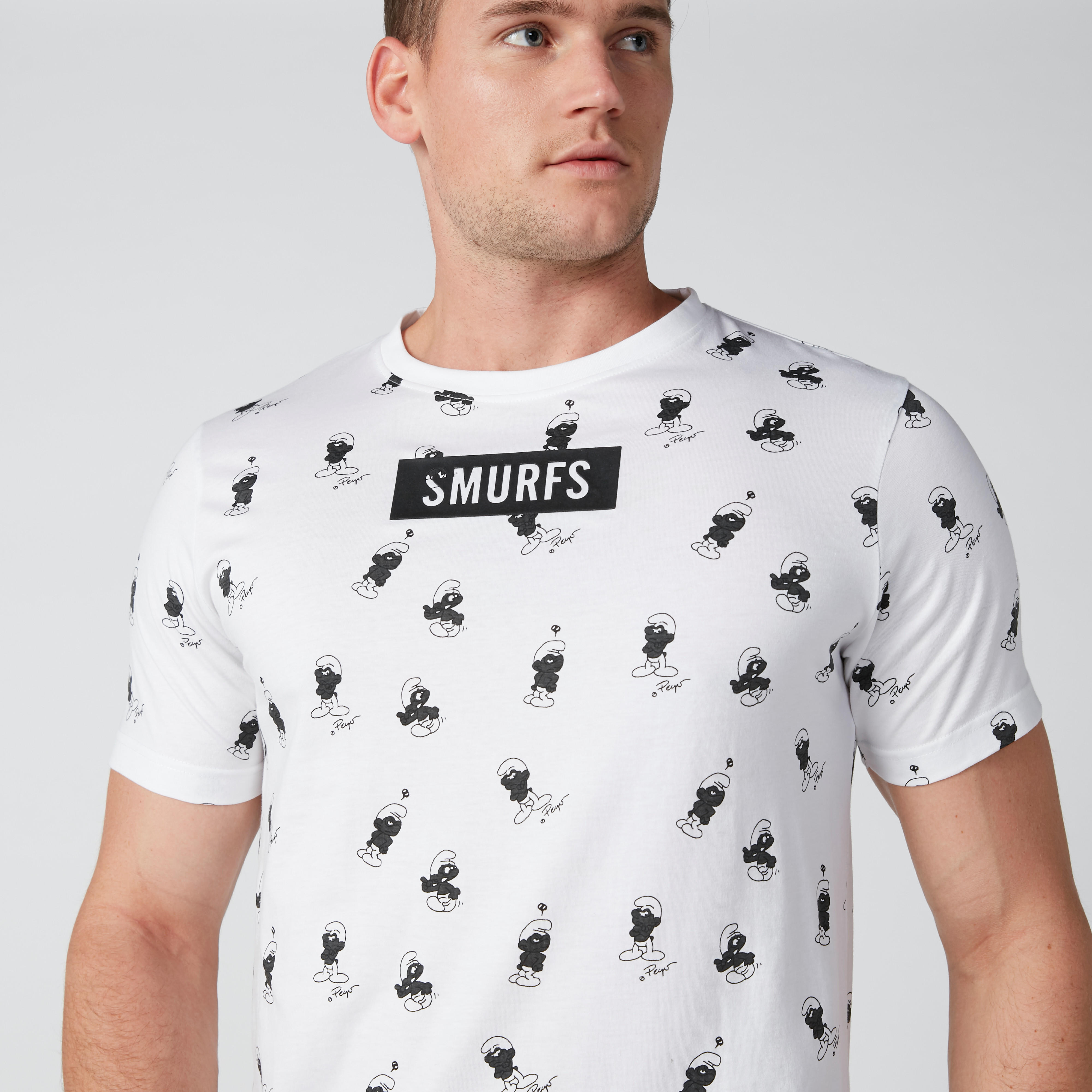 The Smurfs Printed T-Shirt with Short Sleeves-men-clothing-tshirtsandpolos-tshirts-image-4