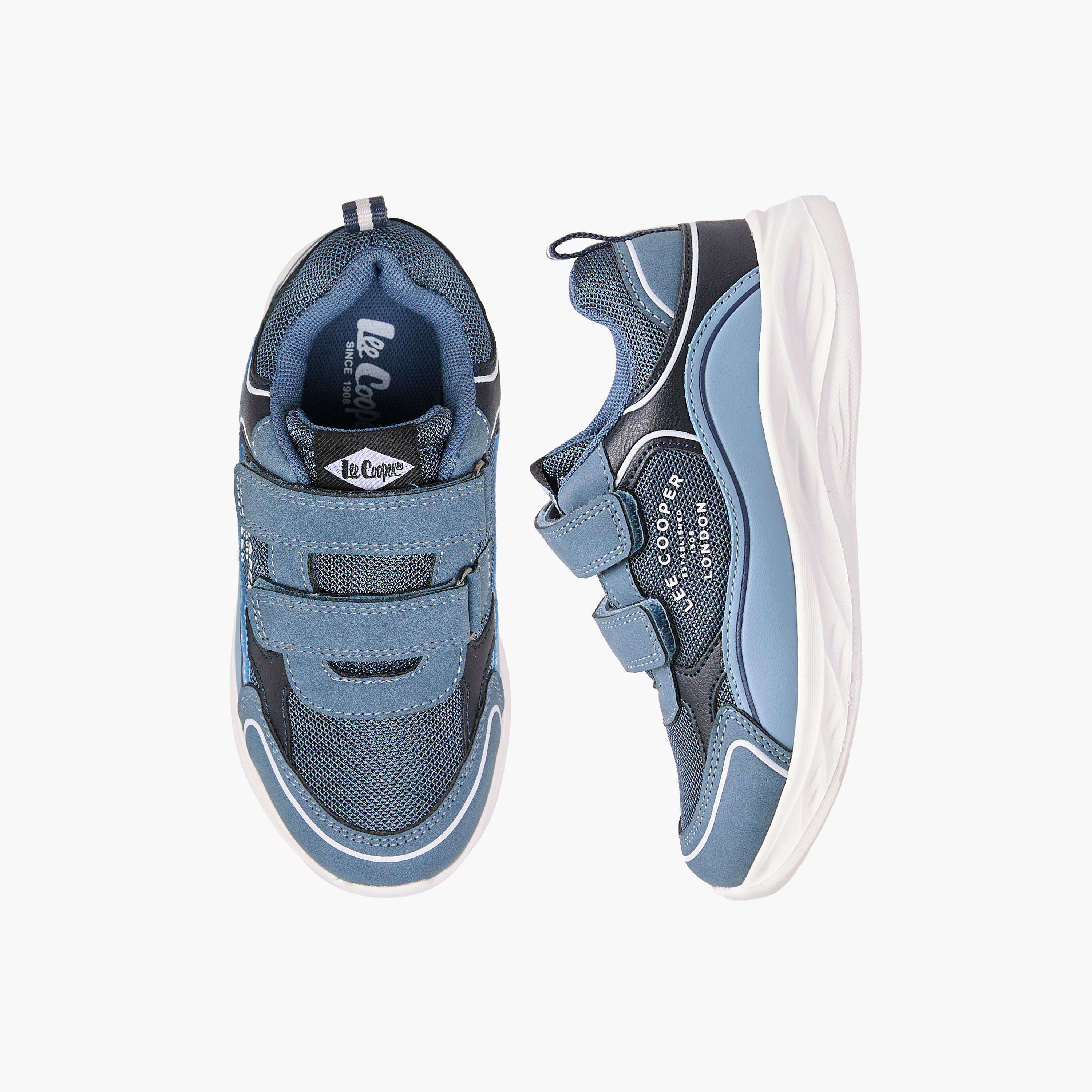 Lee Cooper Boys' Panelled Sneakers with Hook and Loop Closure-boys-shoes-sneakers-image-1