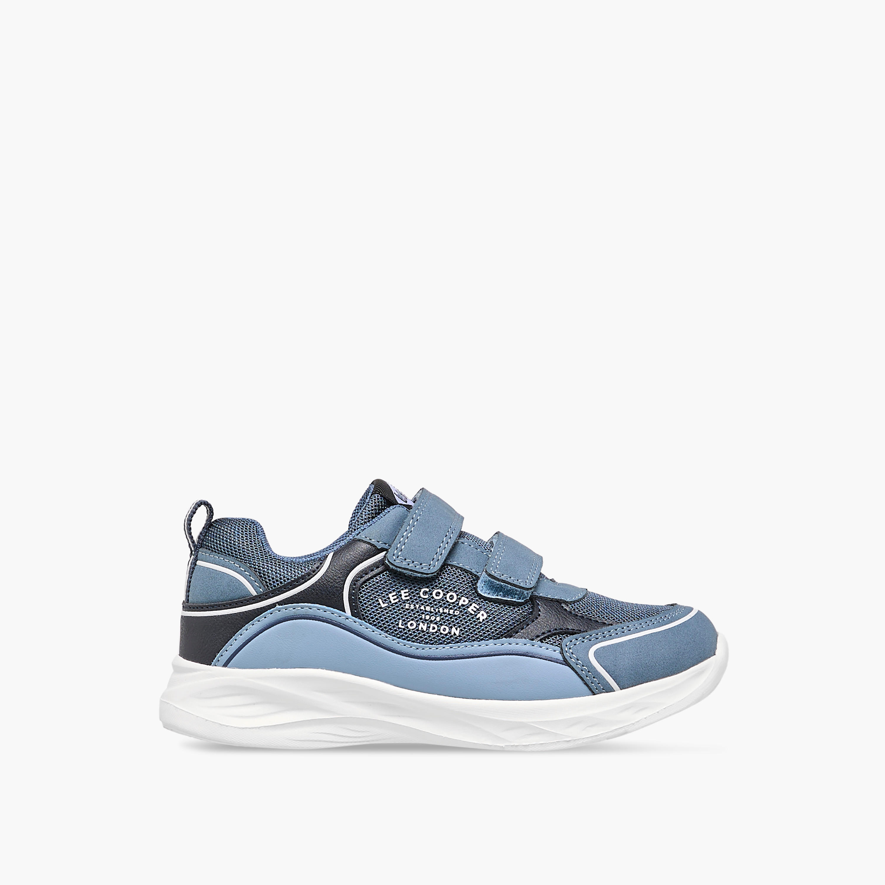 Lee Cooper Boys' Panelled Sneakers with Hook and Loop Closure-boys-shoes-sneakers-image-3